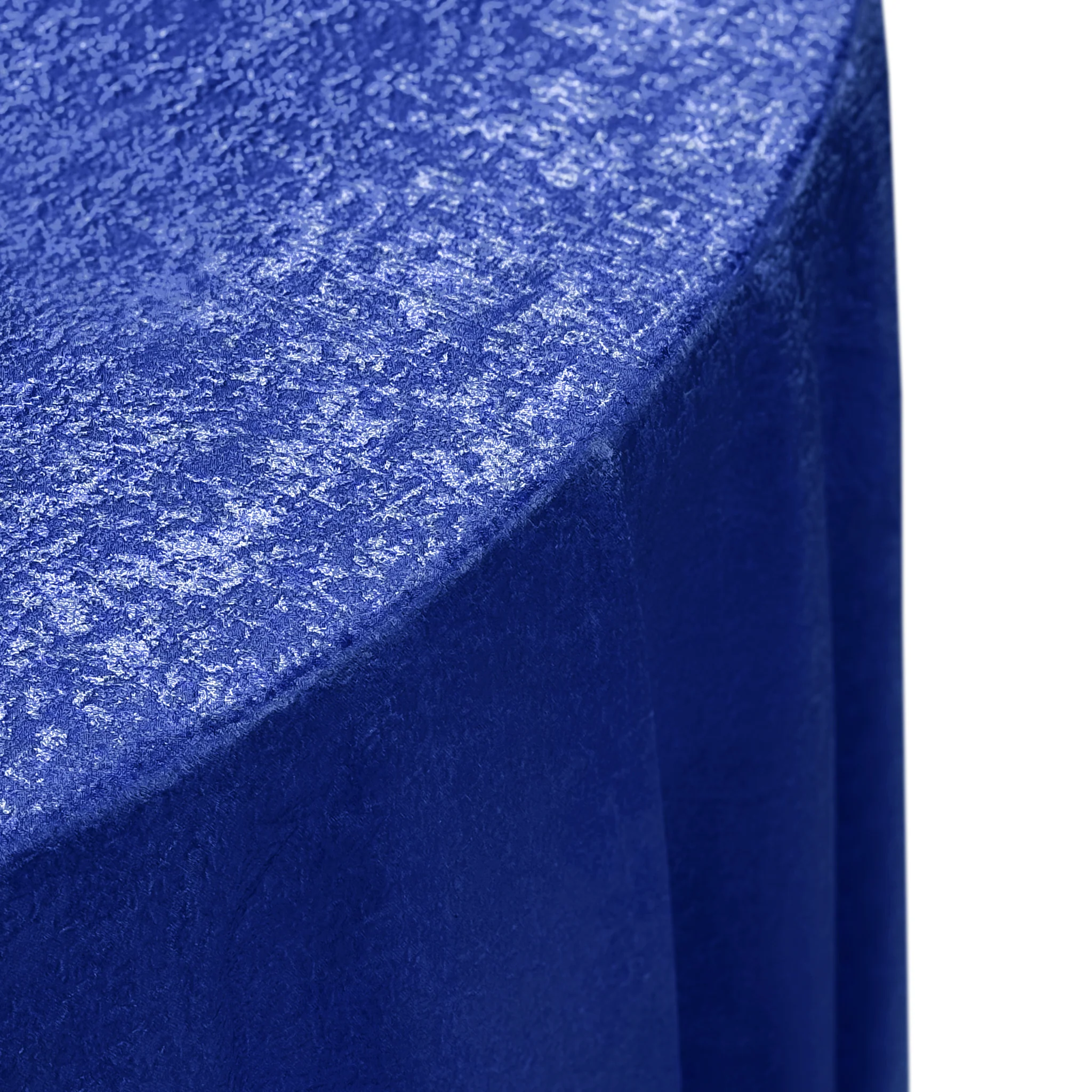 Crinkle Shimmer 132" Round Tablecloth - Royal Blue - Image 6