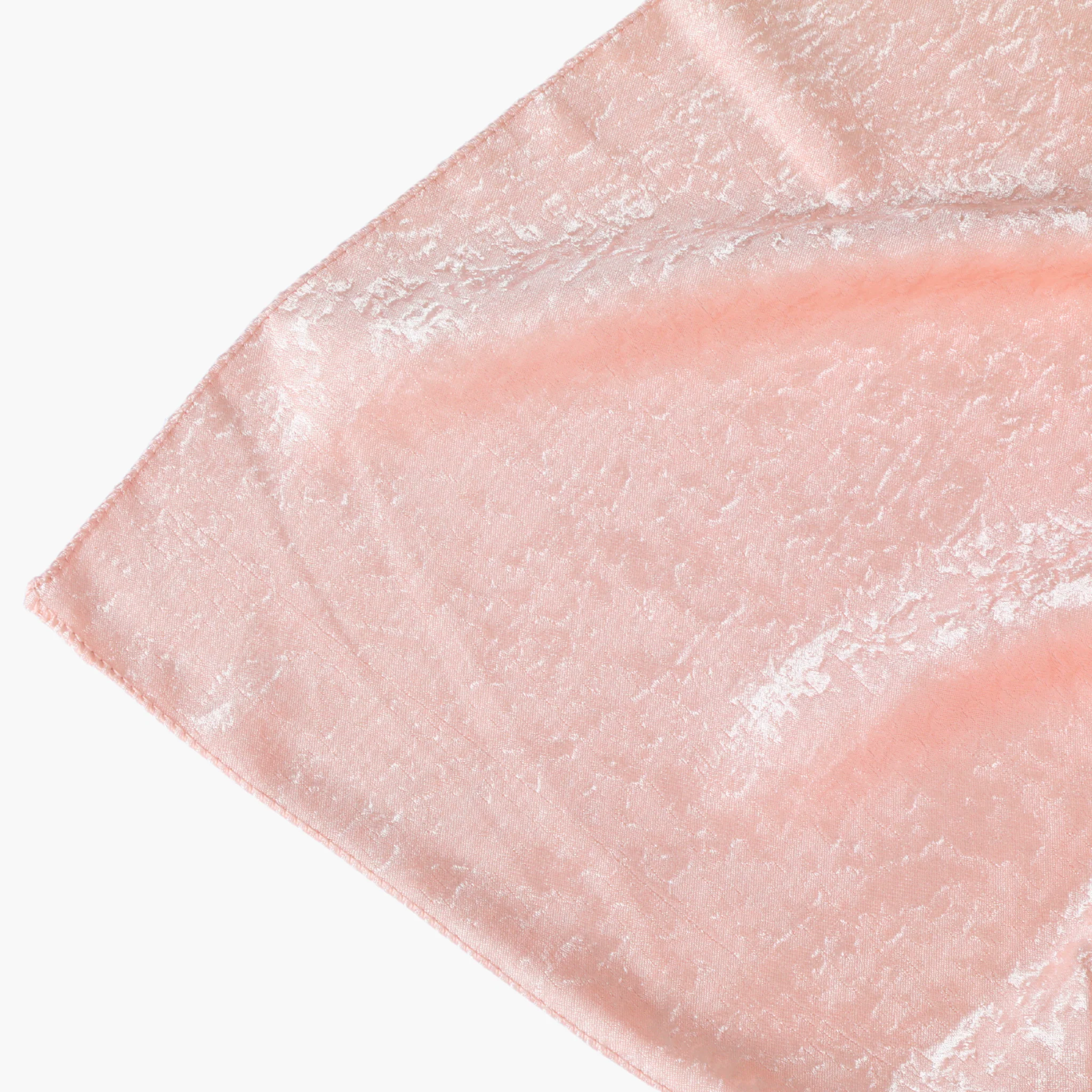 Crinkle Shimmer 90"x132" Rectangular Tablecloth - Blush/Rose Gold - Image 5