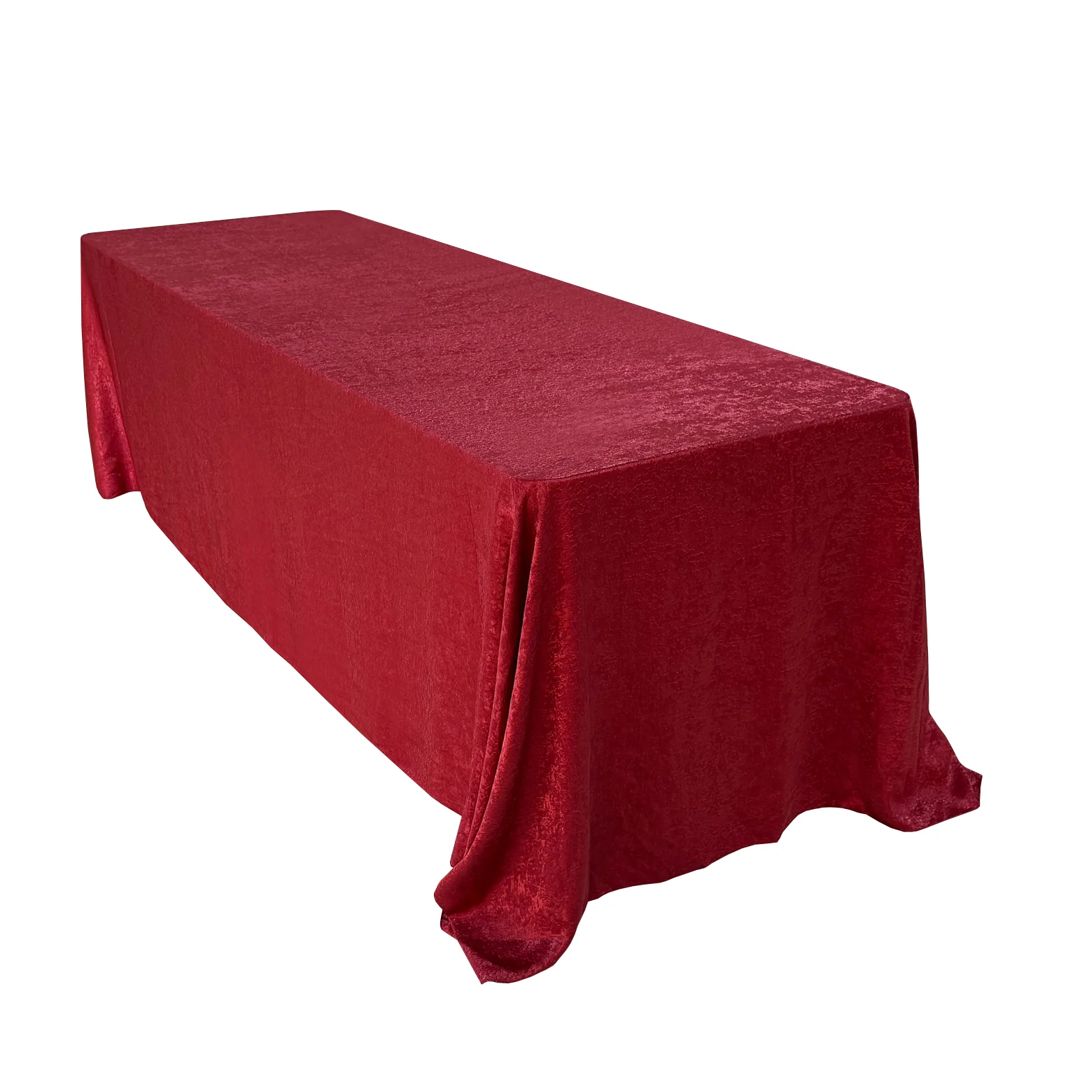 Crinkle Shimmer 90"x132" Rectangular Tablecloth - Burgundy