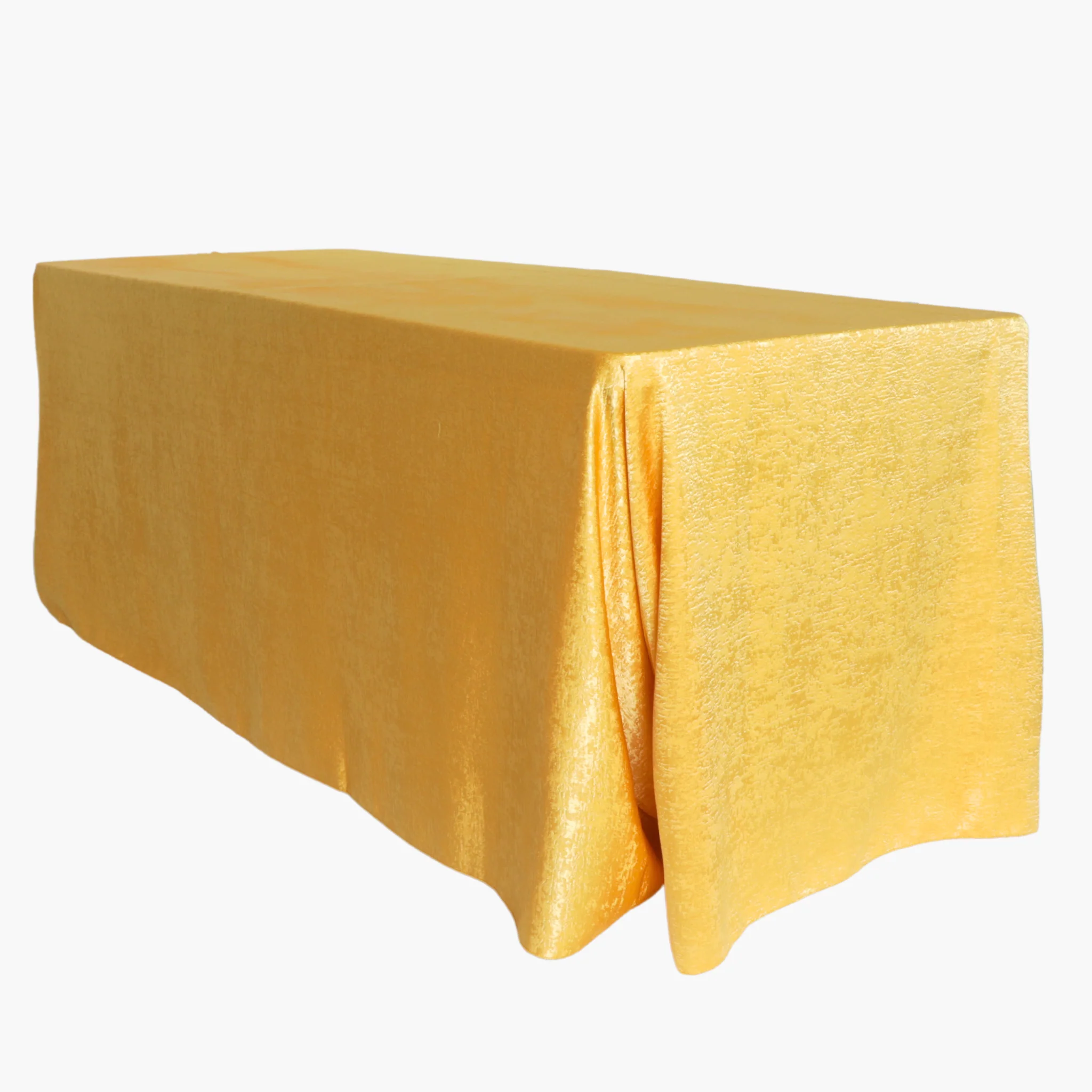 Crinkle Shimmer 90"x132" Rectangular Tablecloth - Gold - Image 3