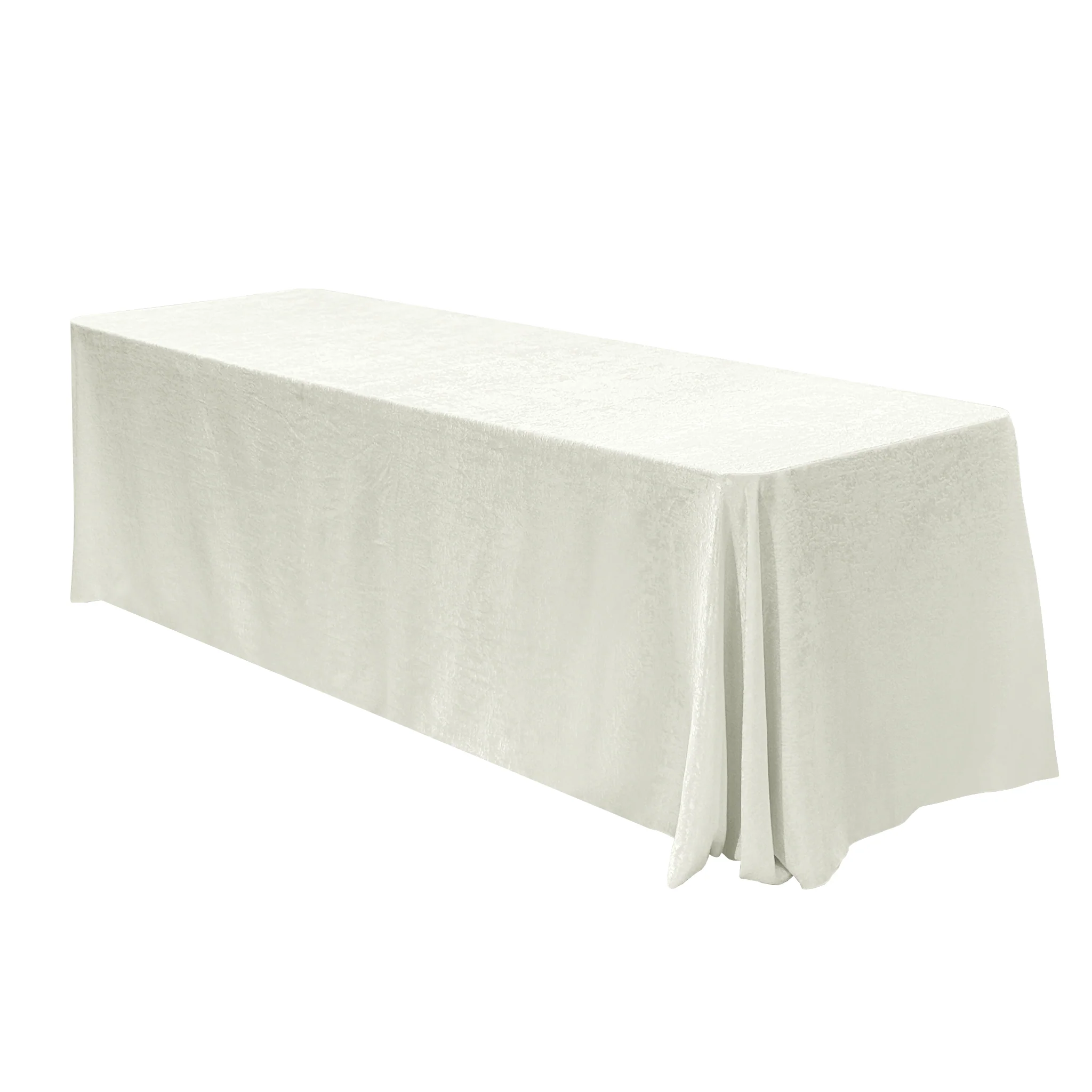 Crinkle Shimmer 90"x132" Rectangular Tablecloth - Ivory - Image 7