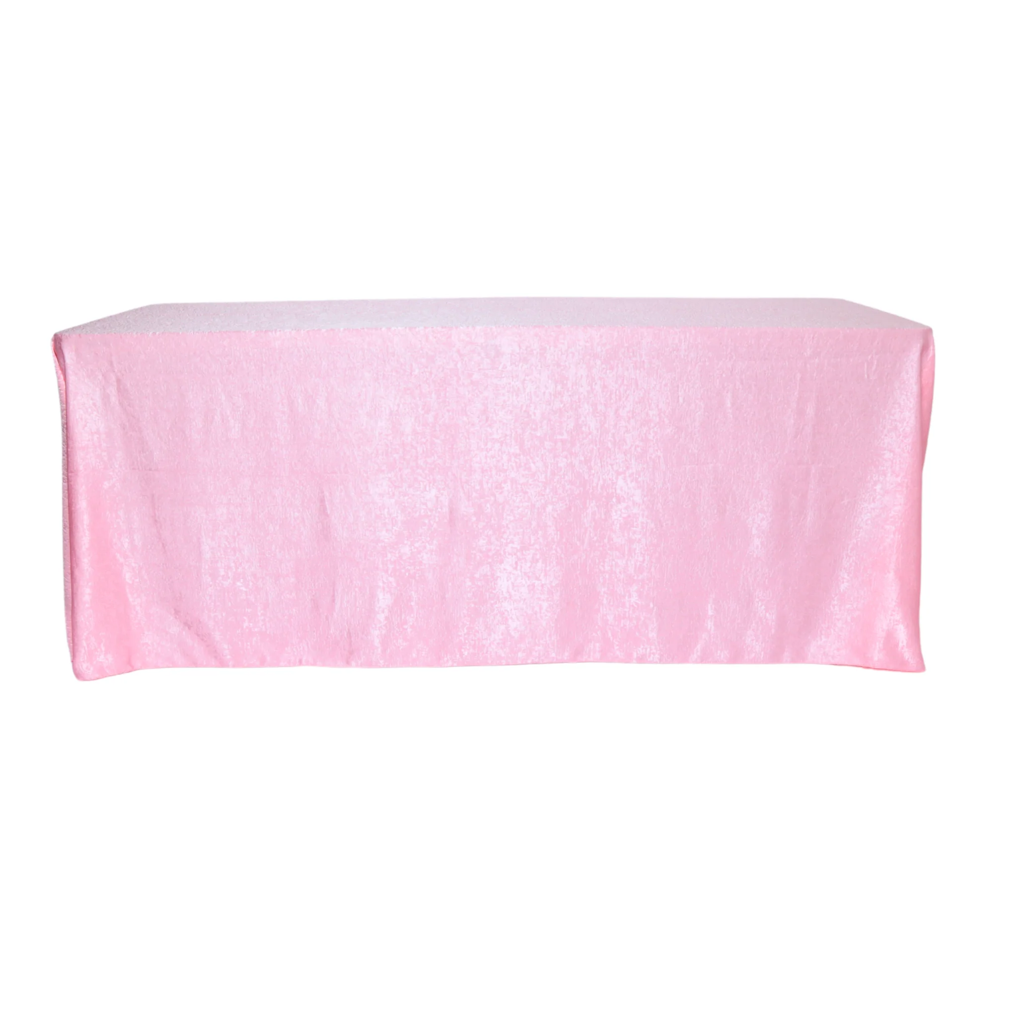 Crinkle Shimmer 90"x132" Rectangular Tablecloth - Pink