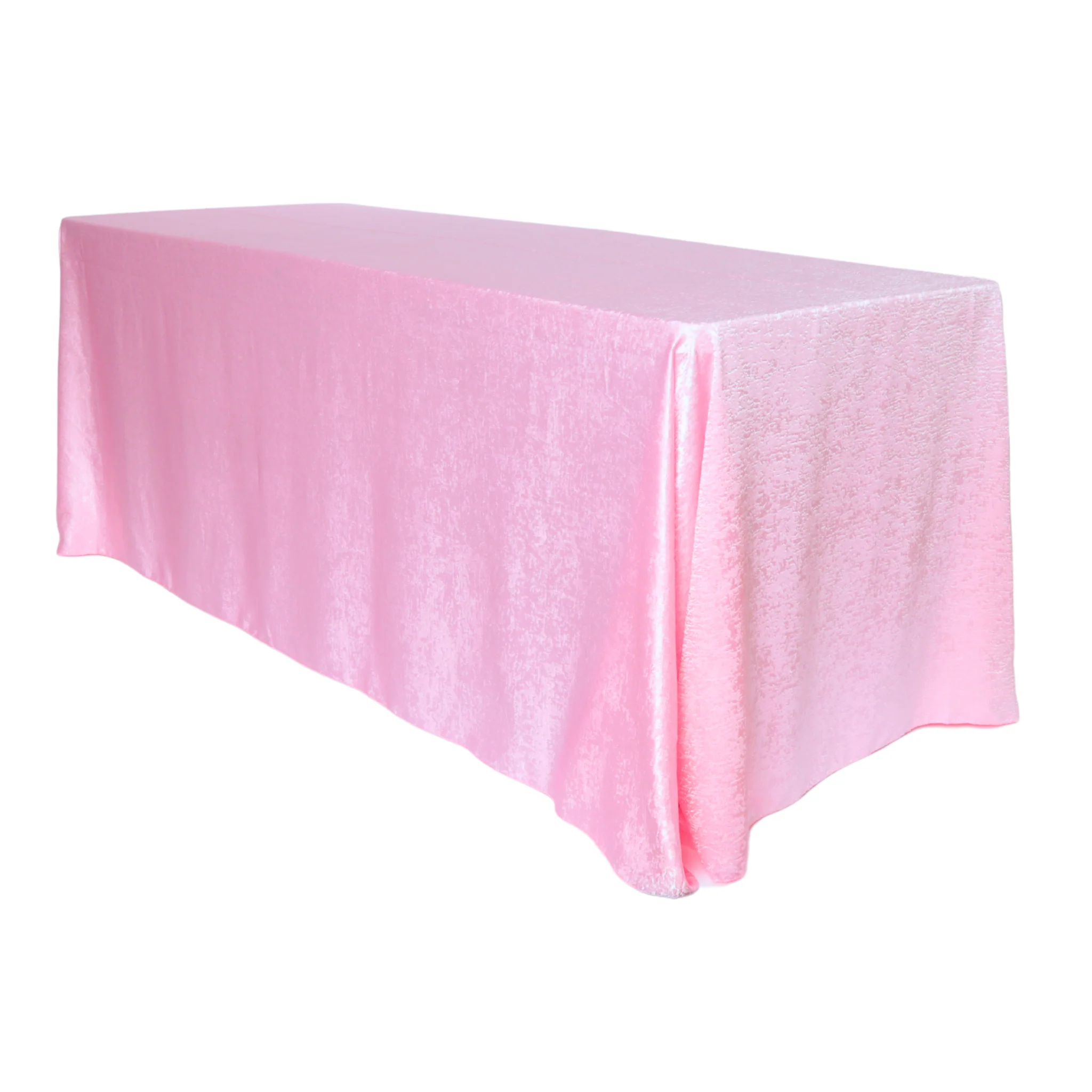 Crinkle Shimmer 90"x132" Rectangular Tablecloth - Pink - Image 4
