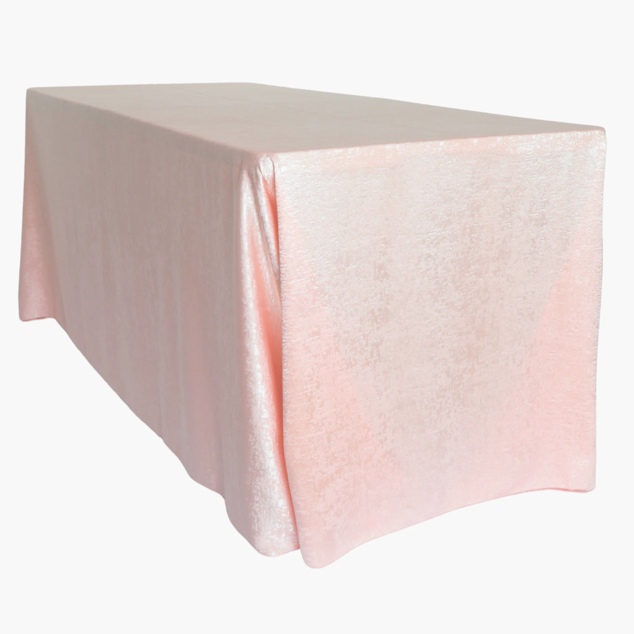 Crinkle Shimmer 90"x156" Rectangular Tablecloth - Blush/Rose Gold - Image 4