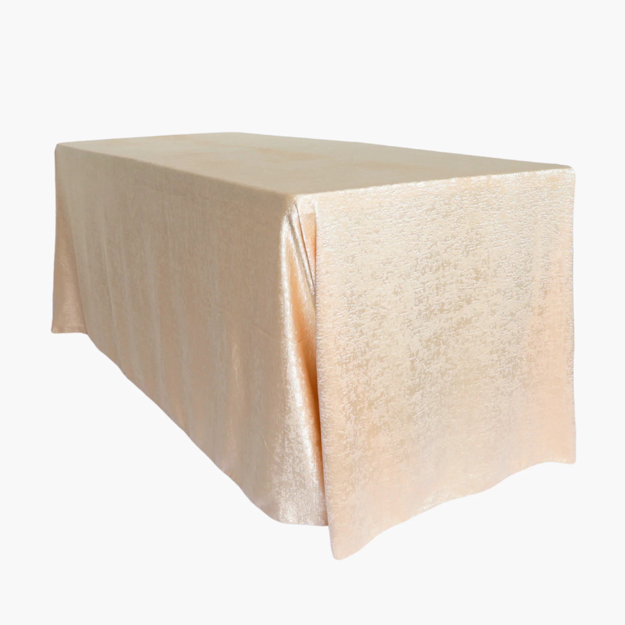 Crinkle Shimmer 90"x156" Rectangular Tablecloth - Champagne - Image 4