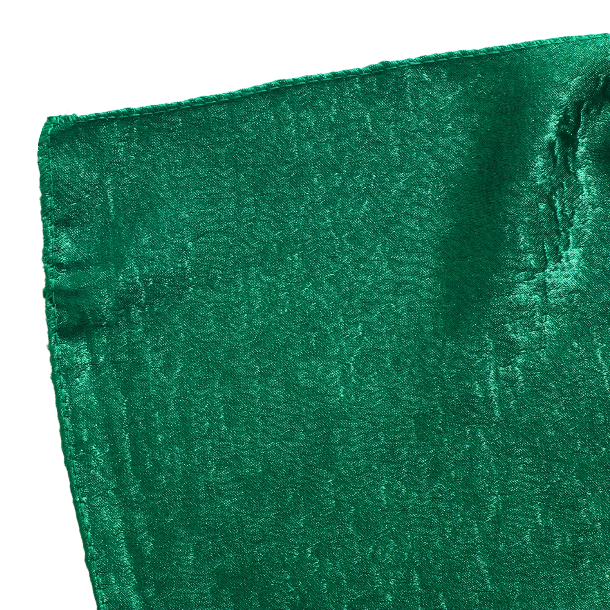 Crinkle Shimmer 90"x156" Rectangular Tablecloth - Emerald Green - Image 3