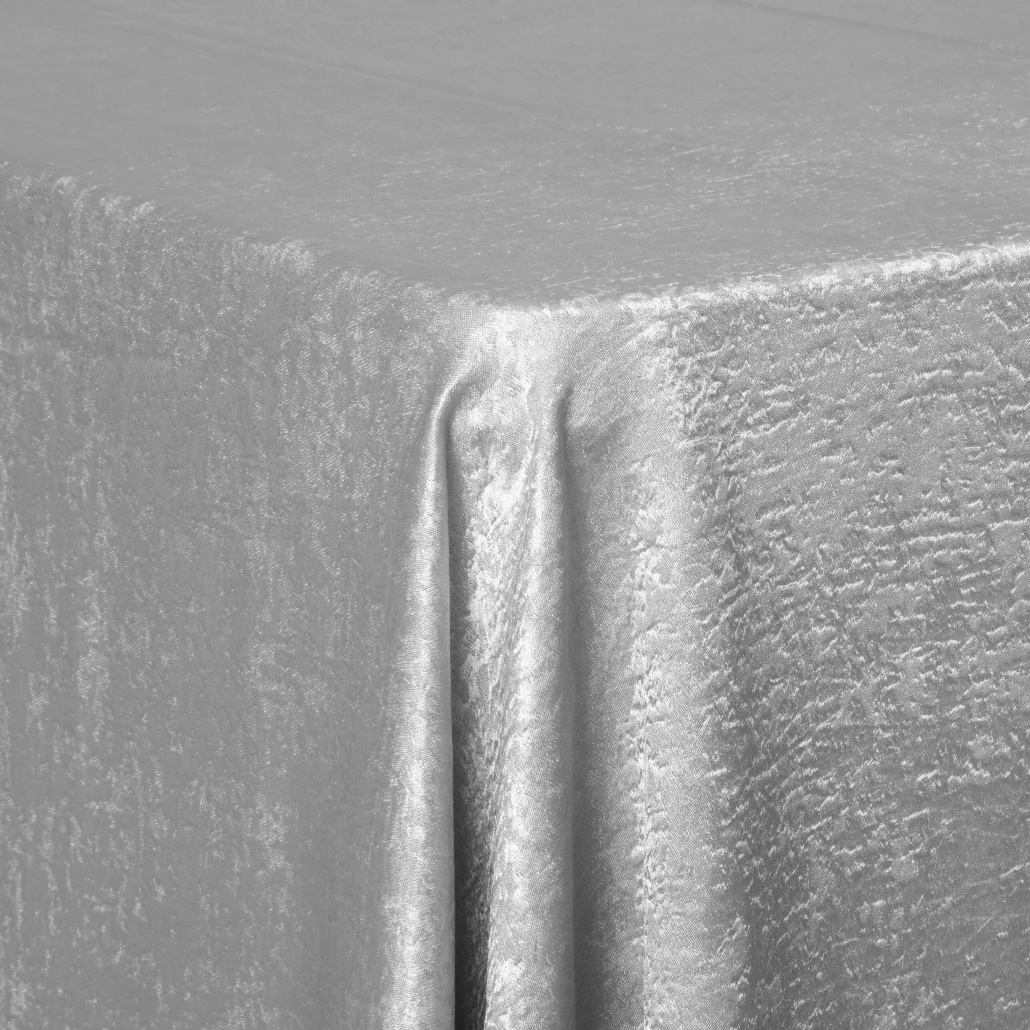 Crinkle Shimmer 90"x156" Rectangular Tablecloth - Silver - Image 2
