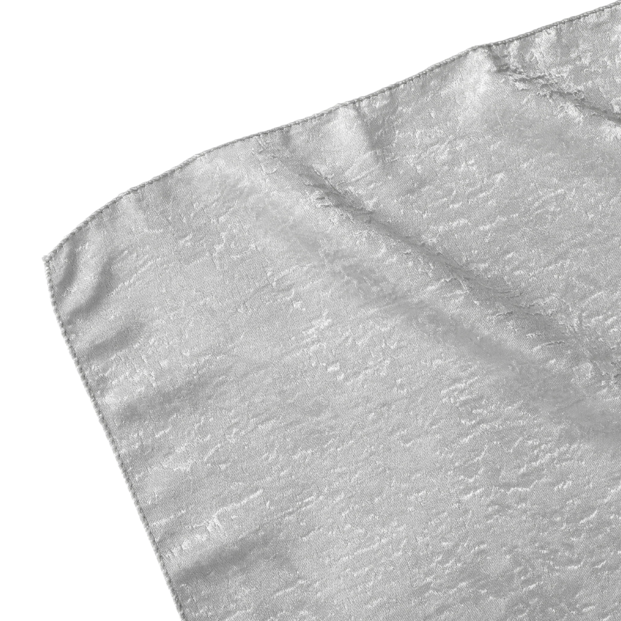 Crinkle Shimmer 90"x156" Rectangular Tablecloth - Silver - Image 4