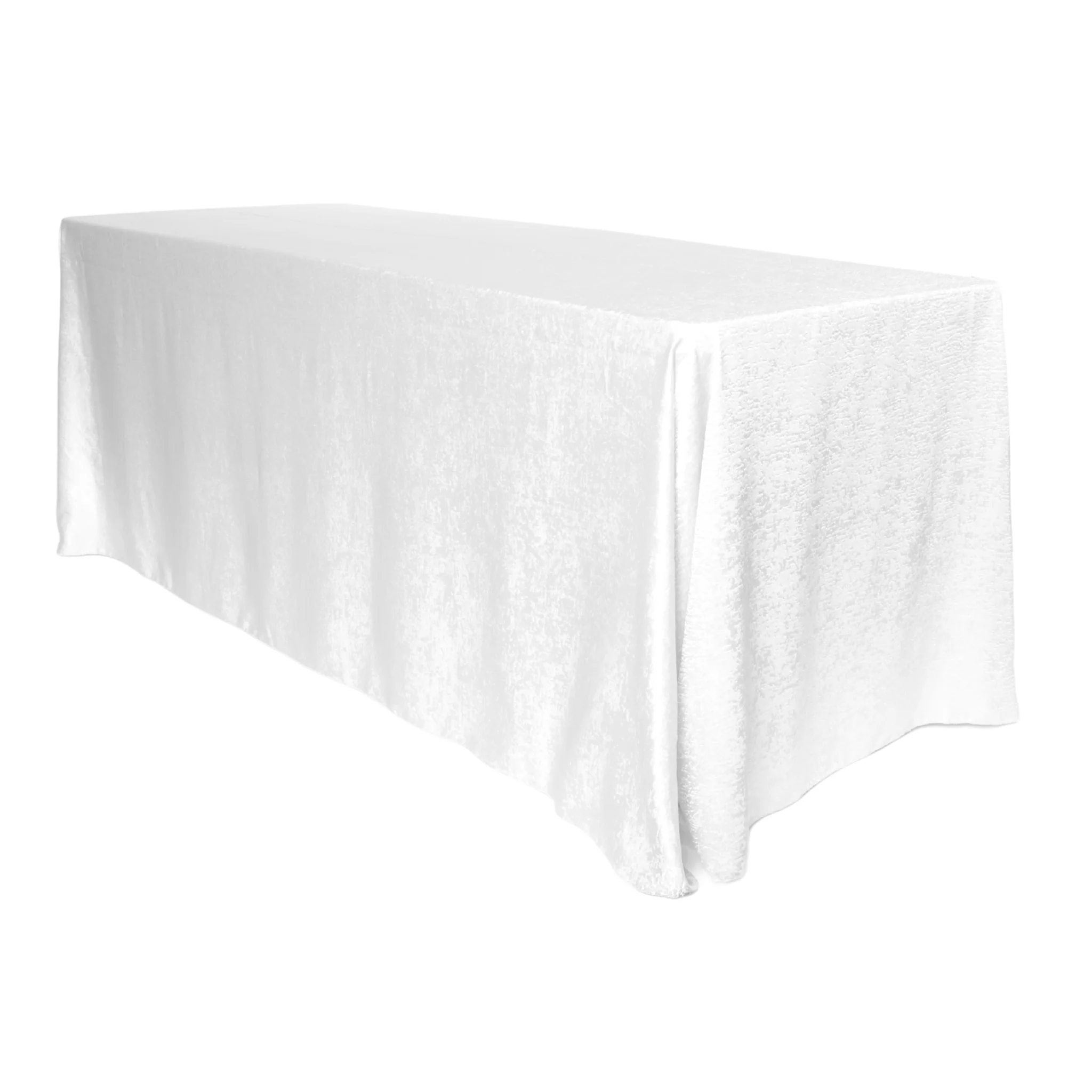Crinkle Shimmer 90"x156" Rectangular Tablecloth - White - Image 3