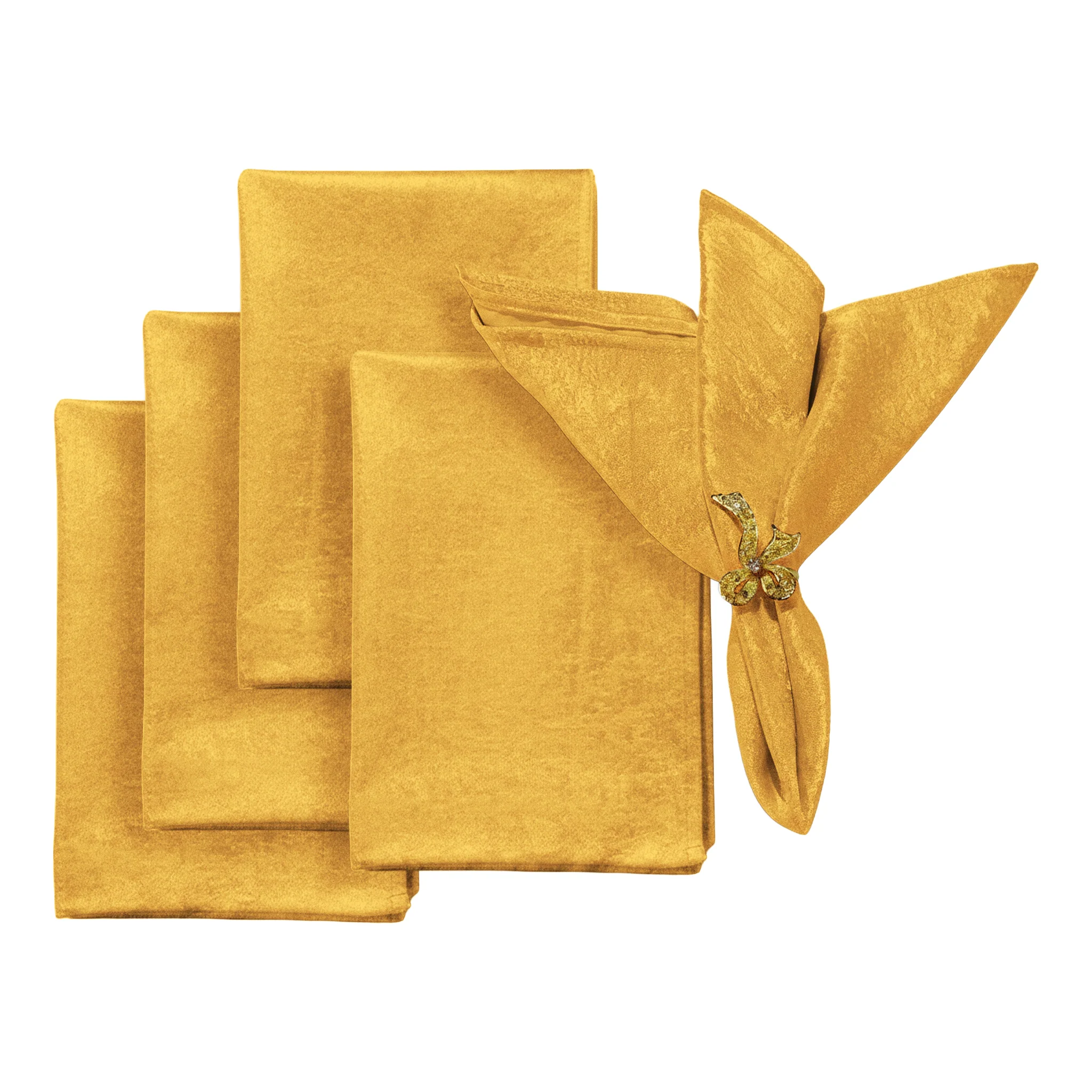 5 pcs/pk Crinkle Shimmer Napkin 20"x20" - Gold