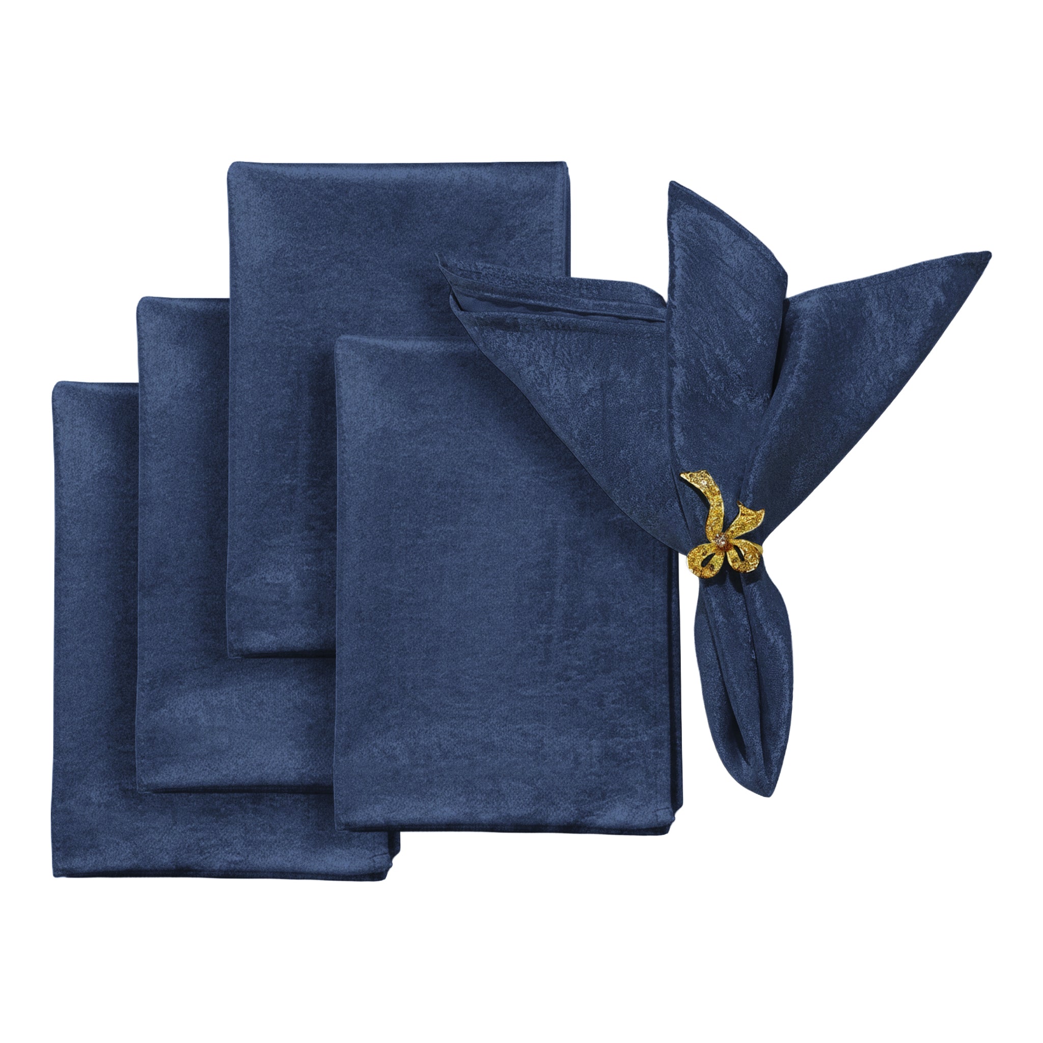 5 pcs/pk Crinkle Shimmer Napkin 20"x20" - Navy Blue