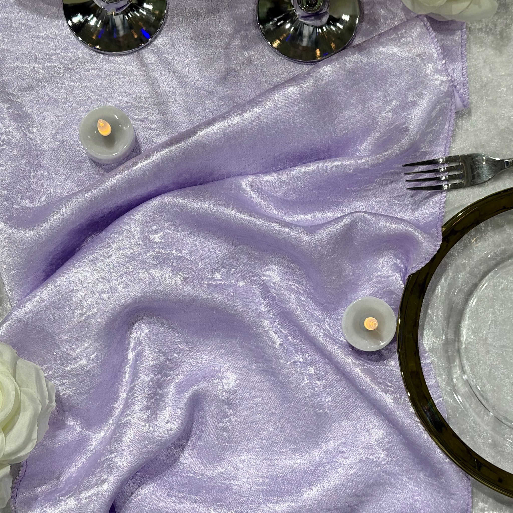 Crinkle Shimmer Table Runner - Lavender - Image 2