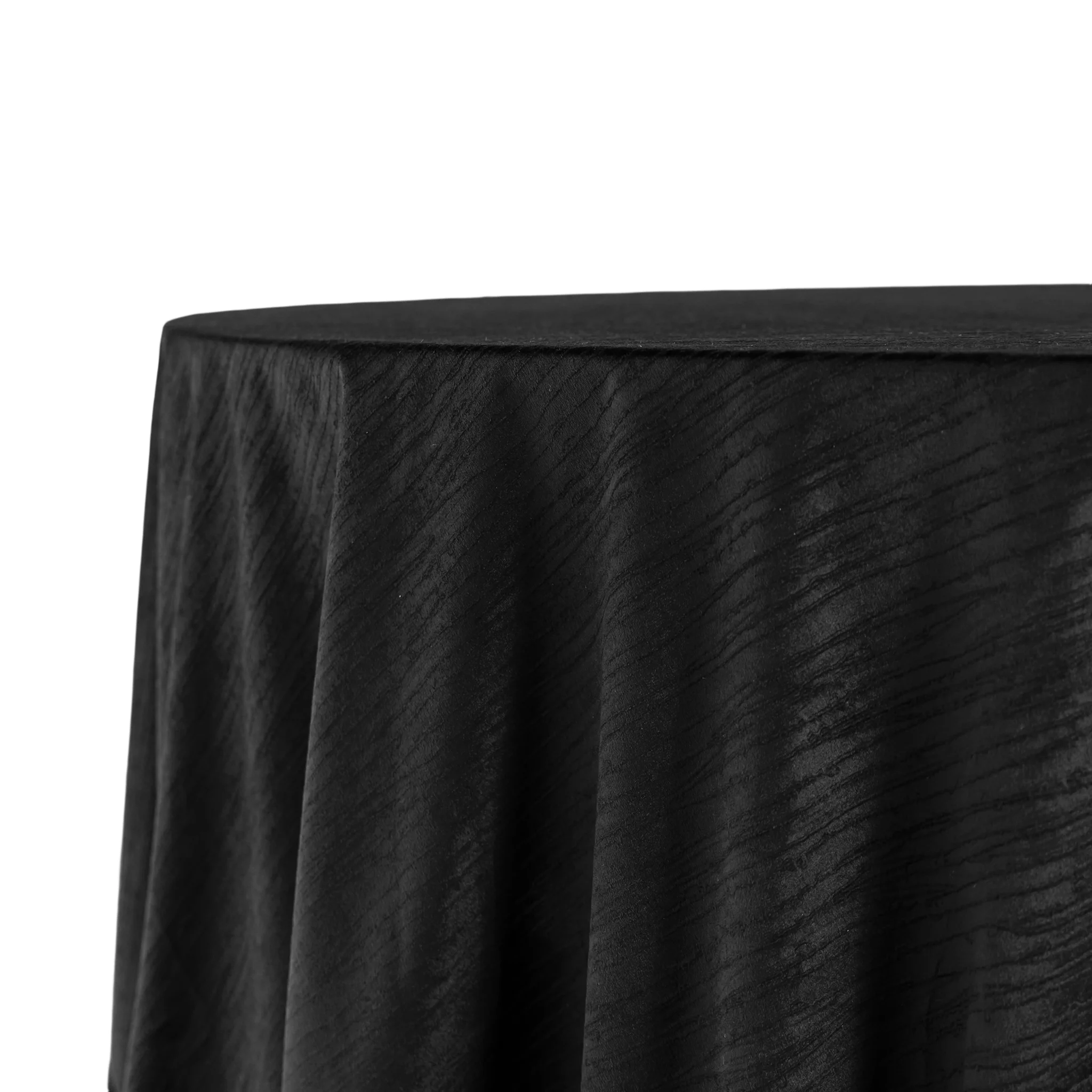 Crinkle Velvet 120" Round Tablecloth - Black - Image 2