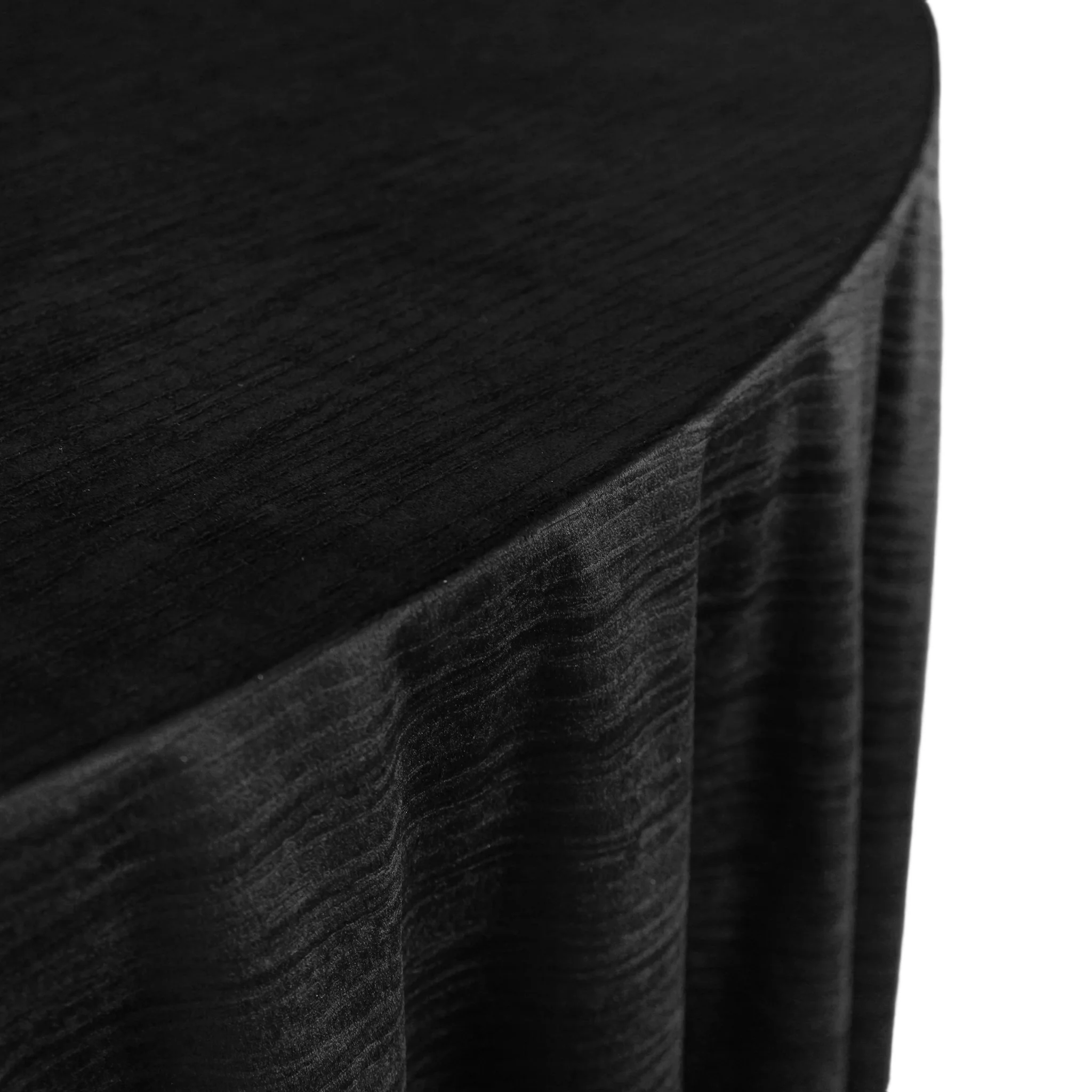 Crinkle Velvet 120" Round Tablecloth - Black - Image 5
