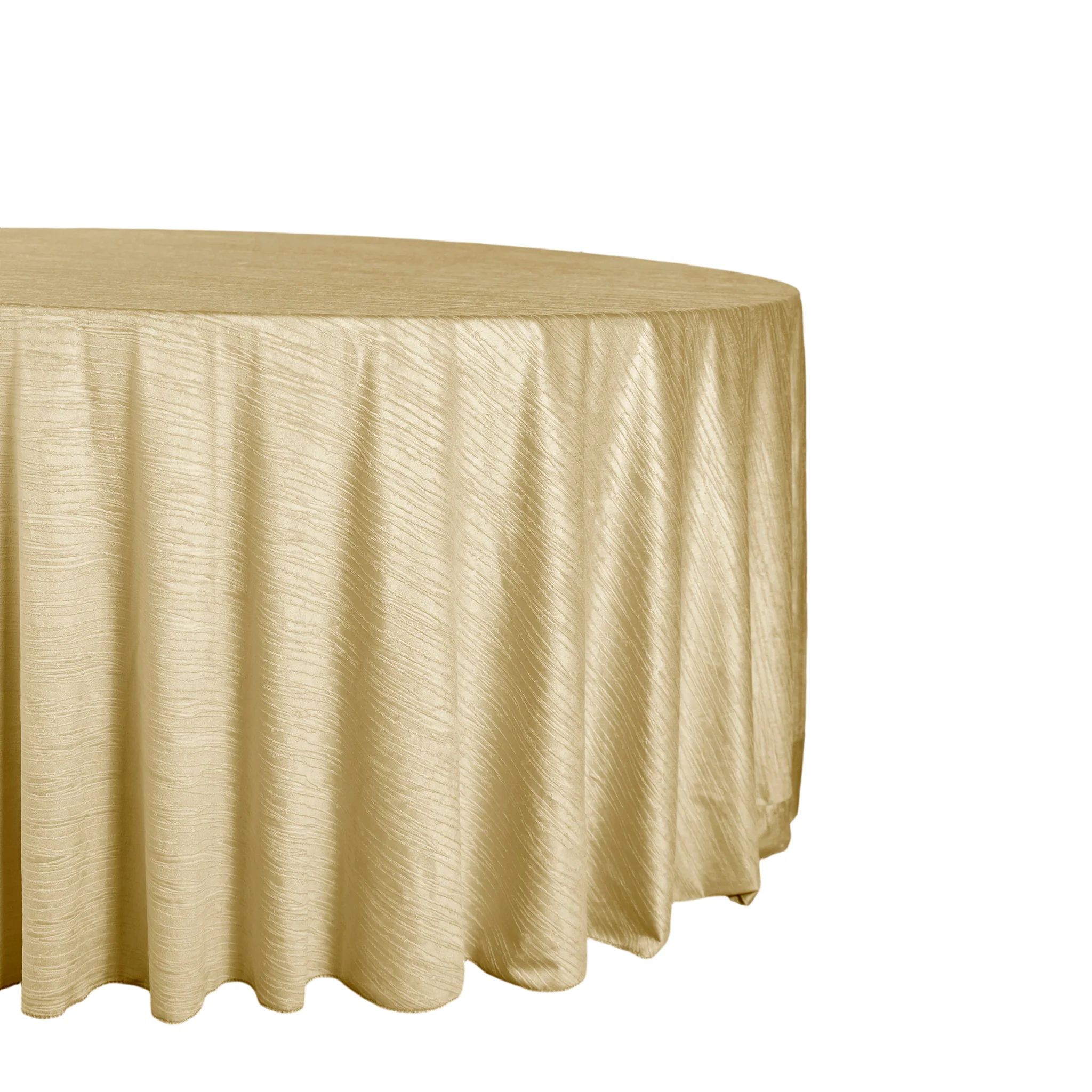 Crinkle Velvet 120" Round Tablecloth - Champagne - Image 7