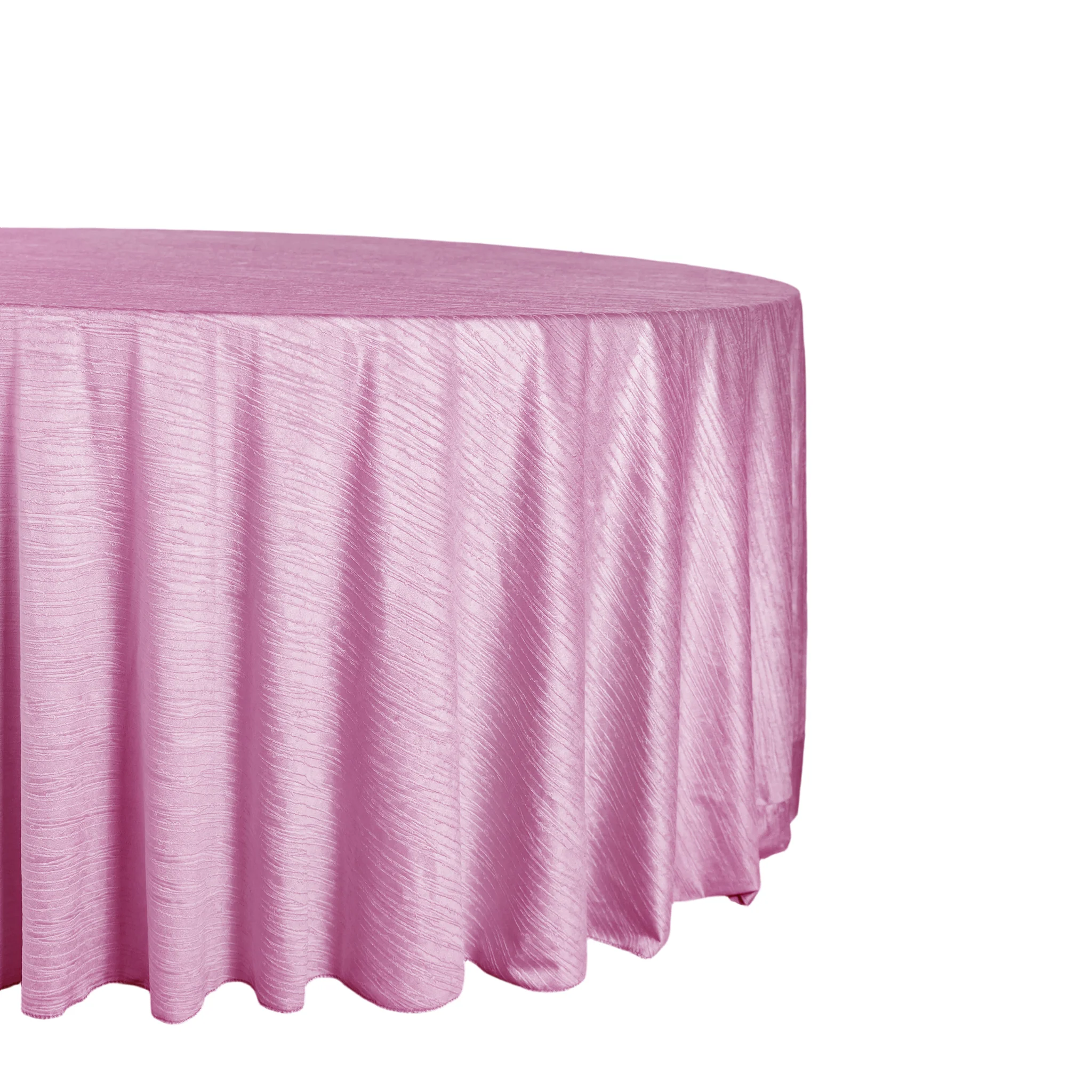 Crinkle Velvet 120" Round Tablecloth - Pink - Image 2