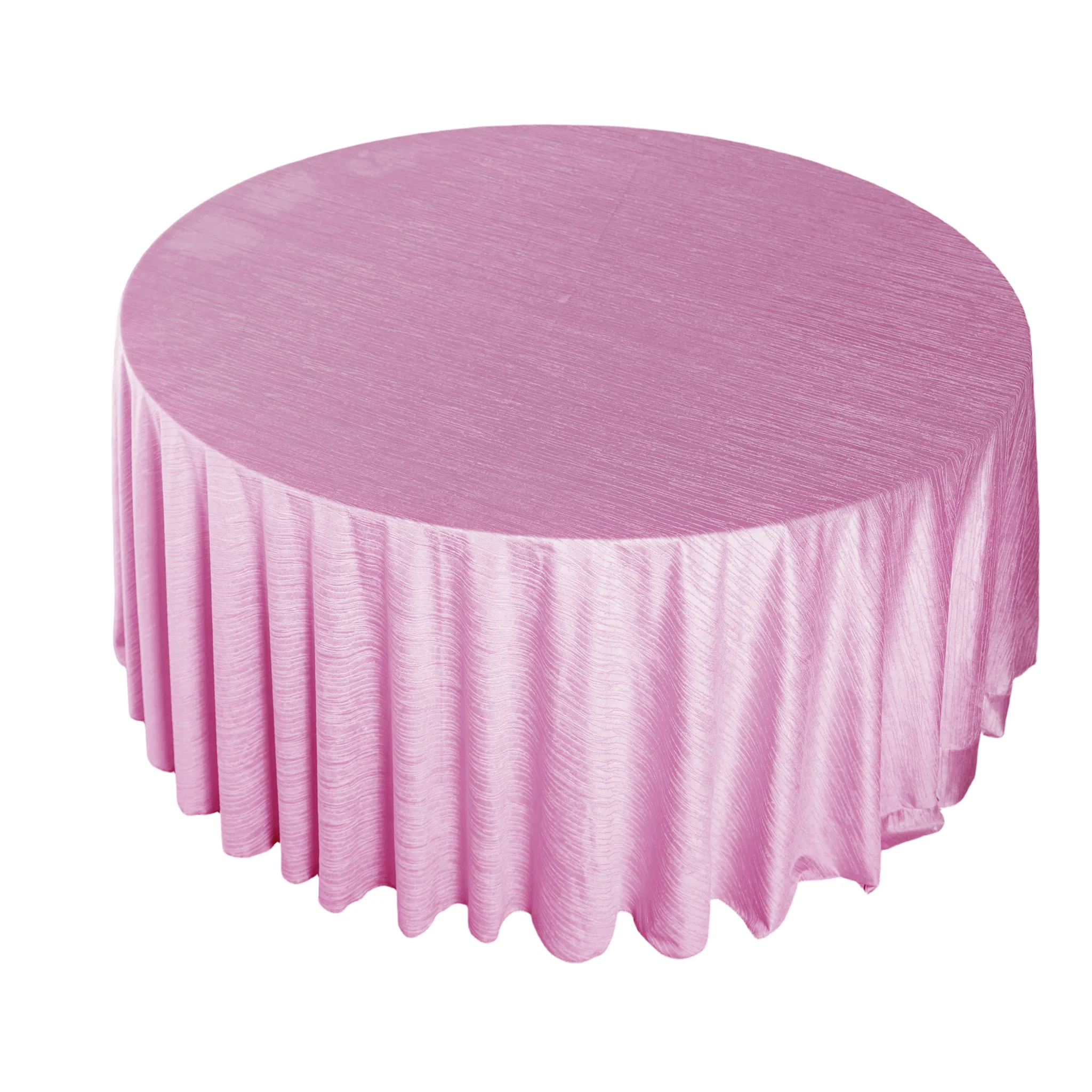 Crinkle Velvet 120" Round Tablecloth - Pink - Image 5