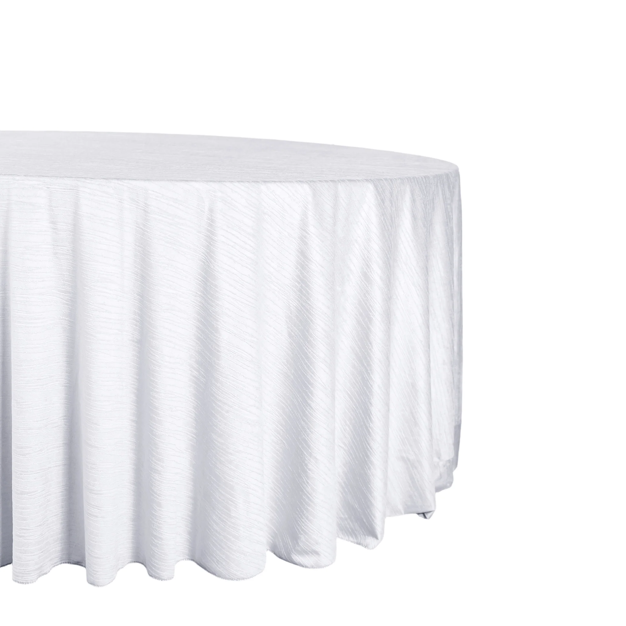 Crinkle Velvet 120" Round Tablecloth - White - Image 2
