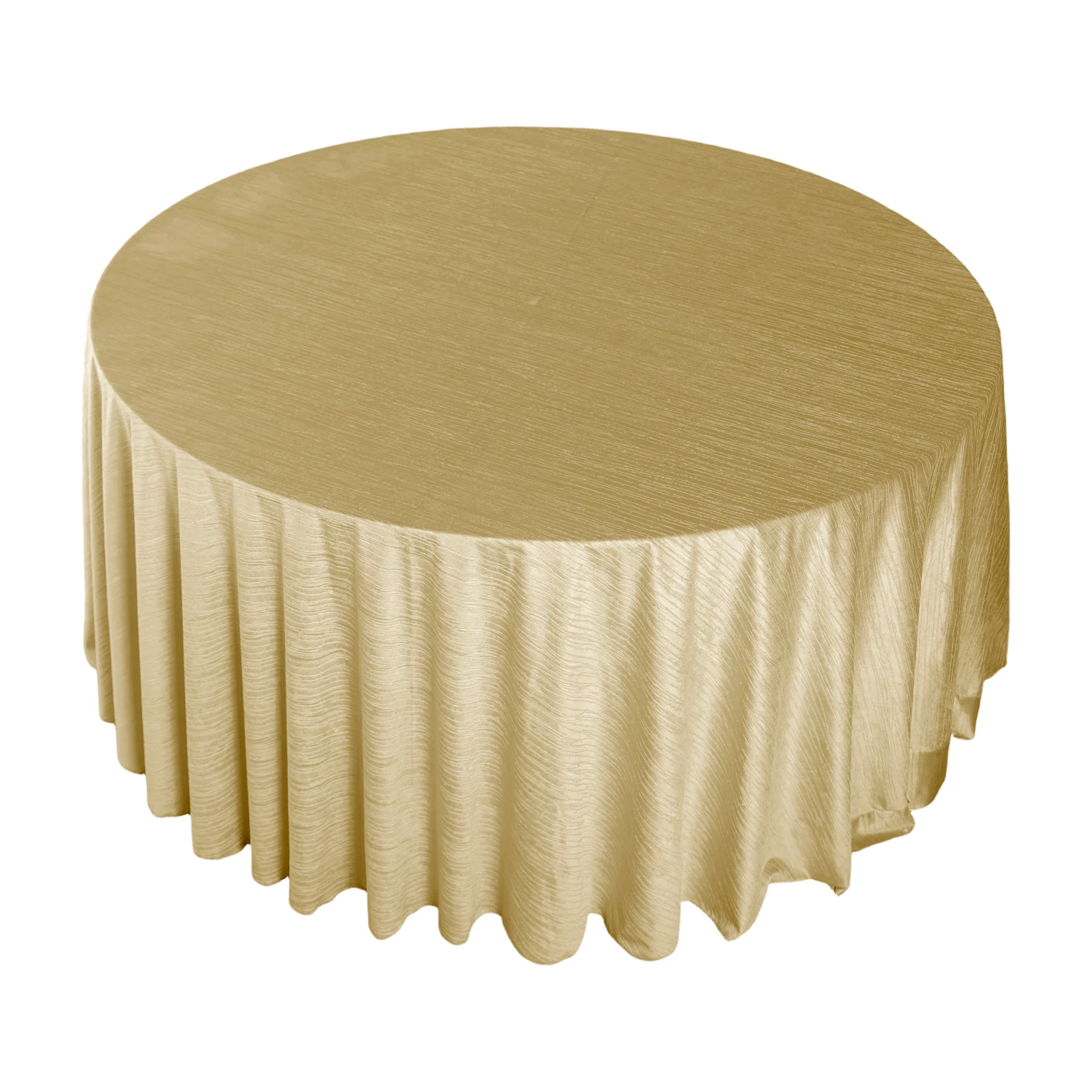 Crinkle Velvet 132" Round Tablecloth - Champagne - Image 6