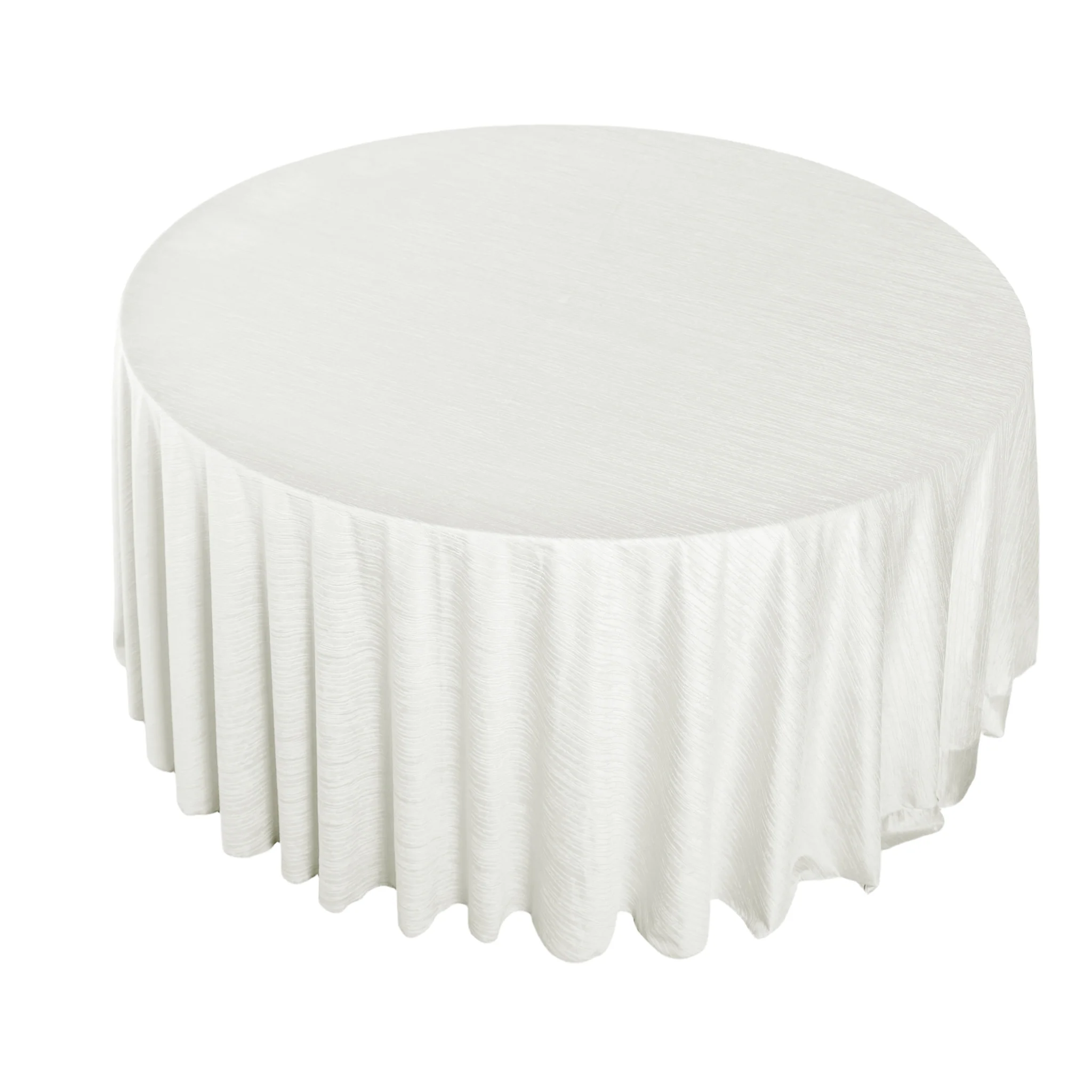 Crinkle Velvet 132" Round Tablecloth - Ivory - Image 6