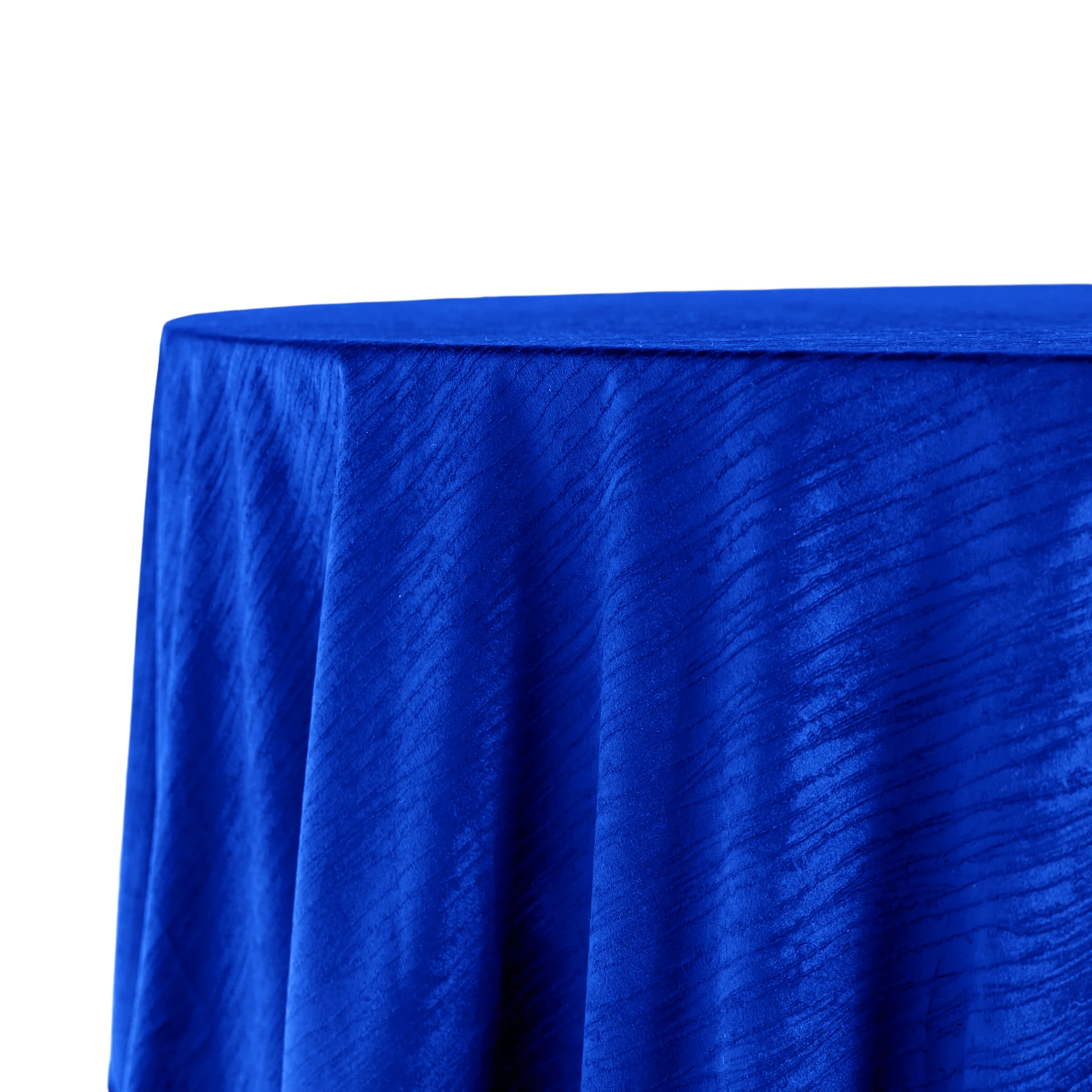 Crinkle Velvet 132" Round Tablecloth - Royal Blue - Image 4