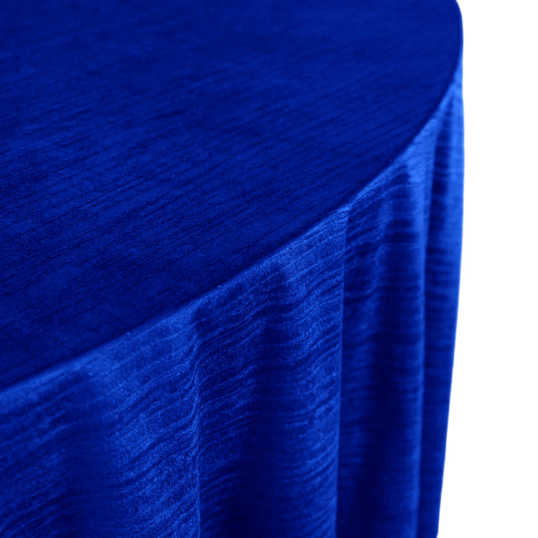 Crinkle Velvet 132" Round Tablecloth - Royal Blue - Image 8