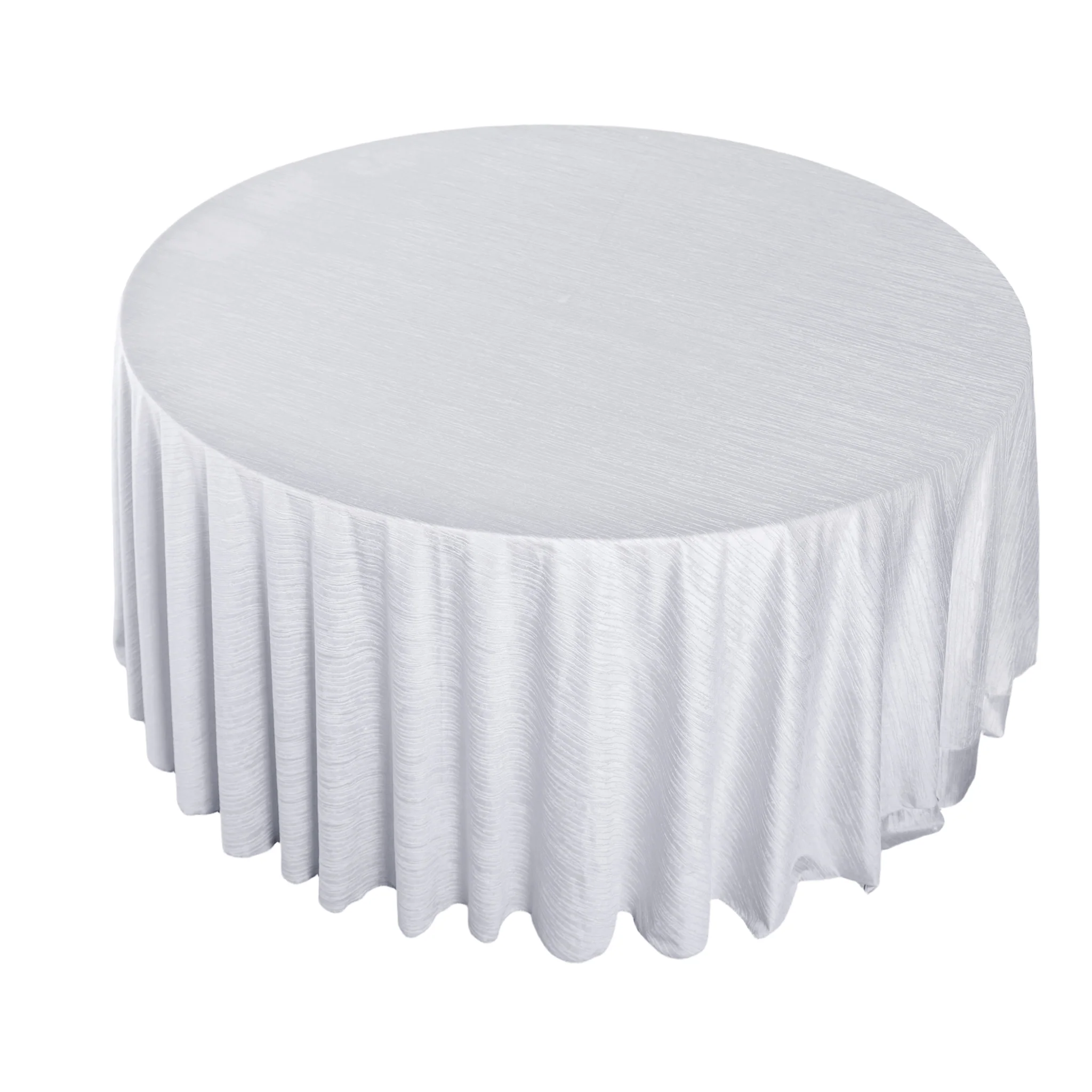 Crinkle Velvet 132" Round Tablecloth - White - Image 3