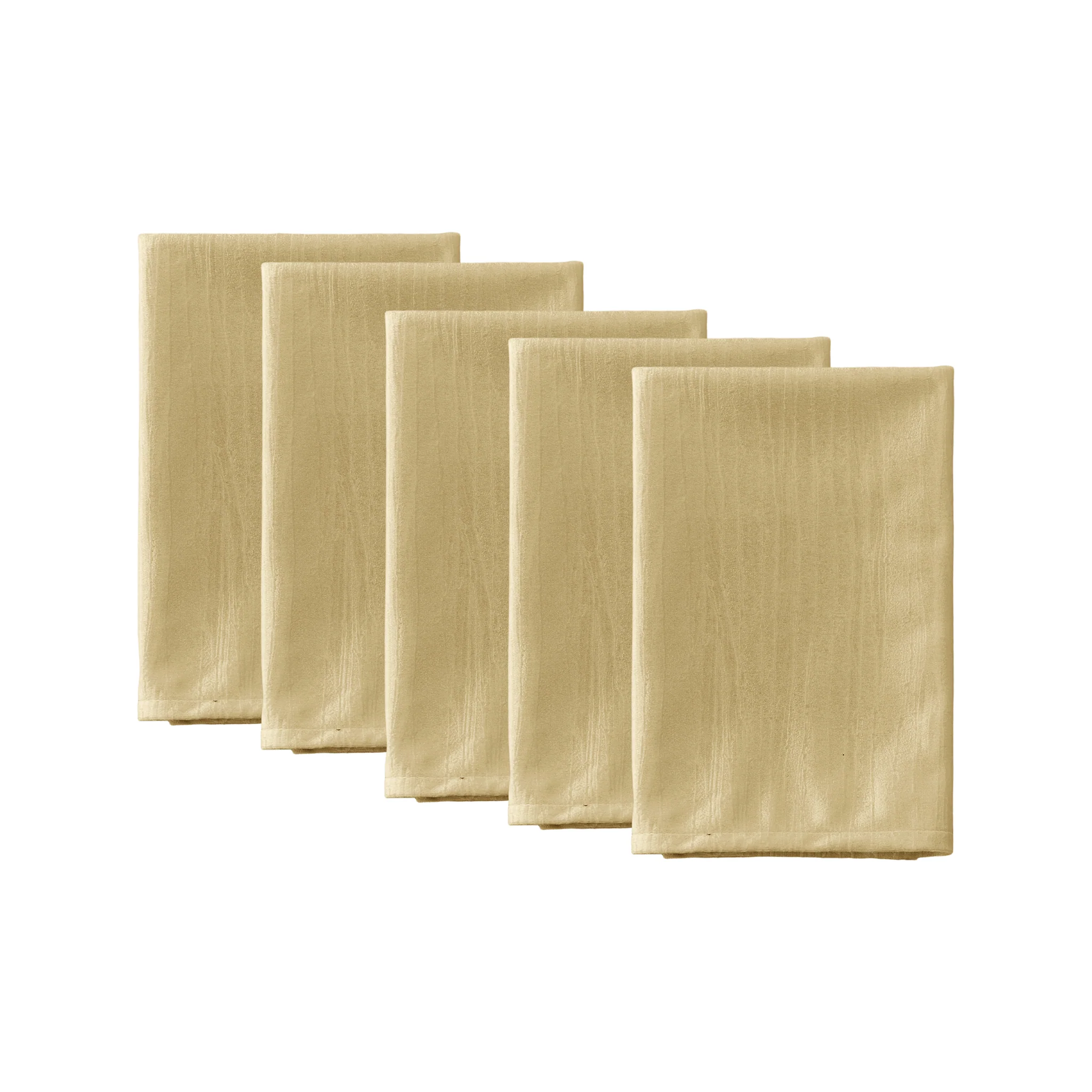 5 pcs/pk Crinkle Velvet 20"x20" Linen Napkin - Champagne - Image 2