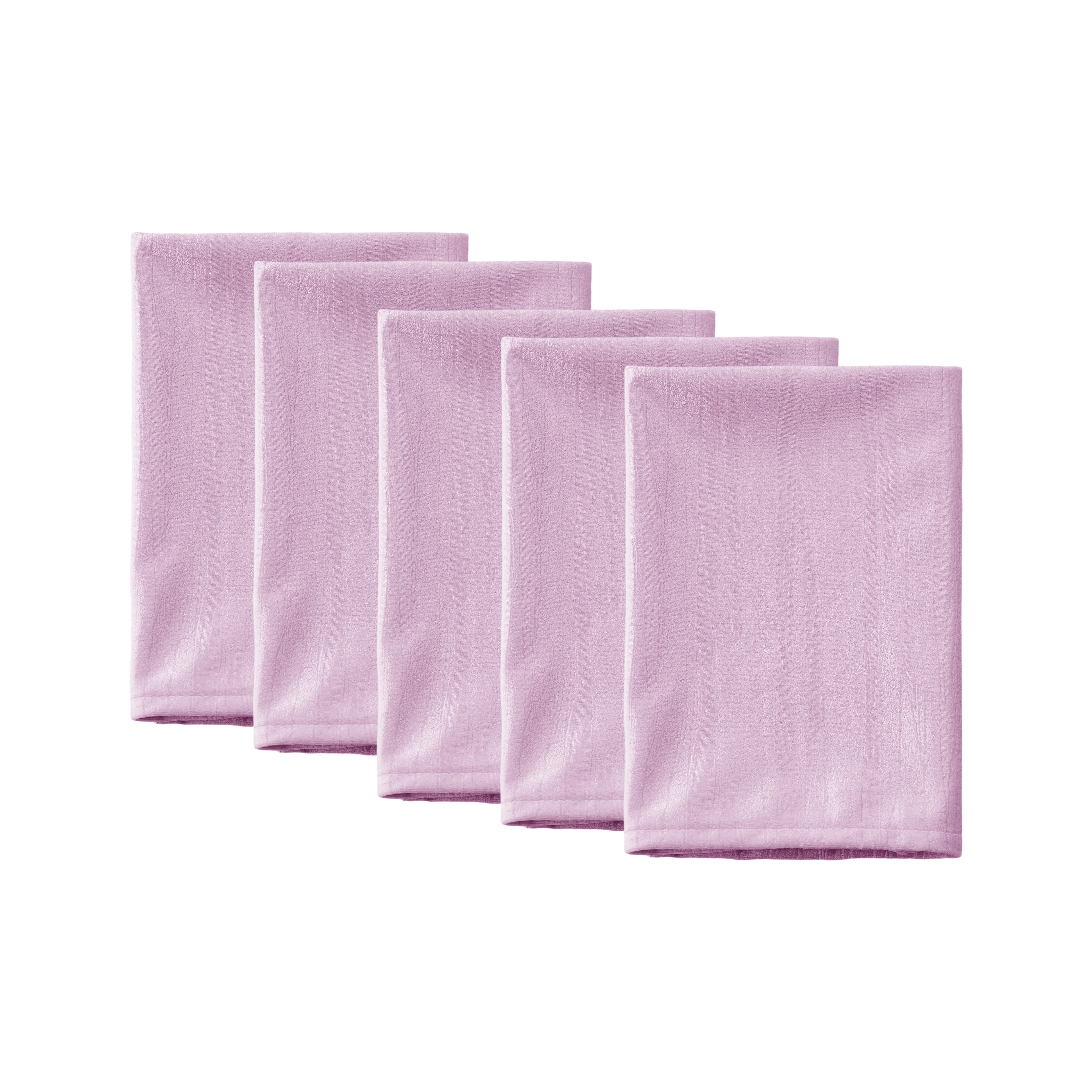 5 pcs/pk Crinkle Velvet 20"x20" Linen Napkin - Pink - Image 2