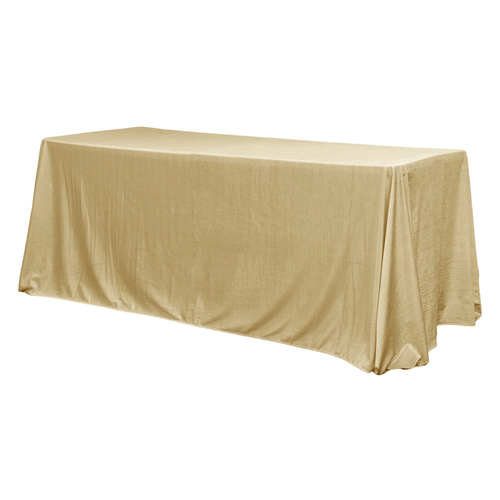 Crinkle Velvet 90"x132" Rectangular Tablecloth - Champagne