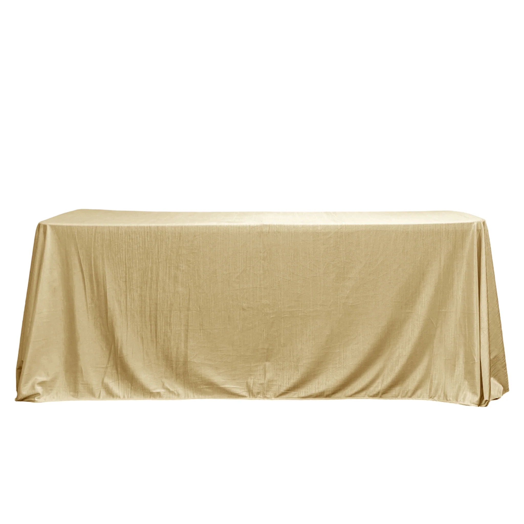 Crinkle Velvet 90"x132" Rectangular Tablecloth - Champagne - Image 2