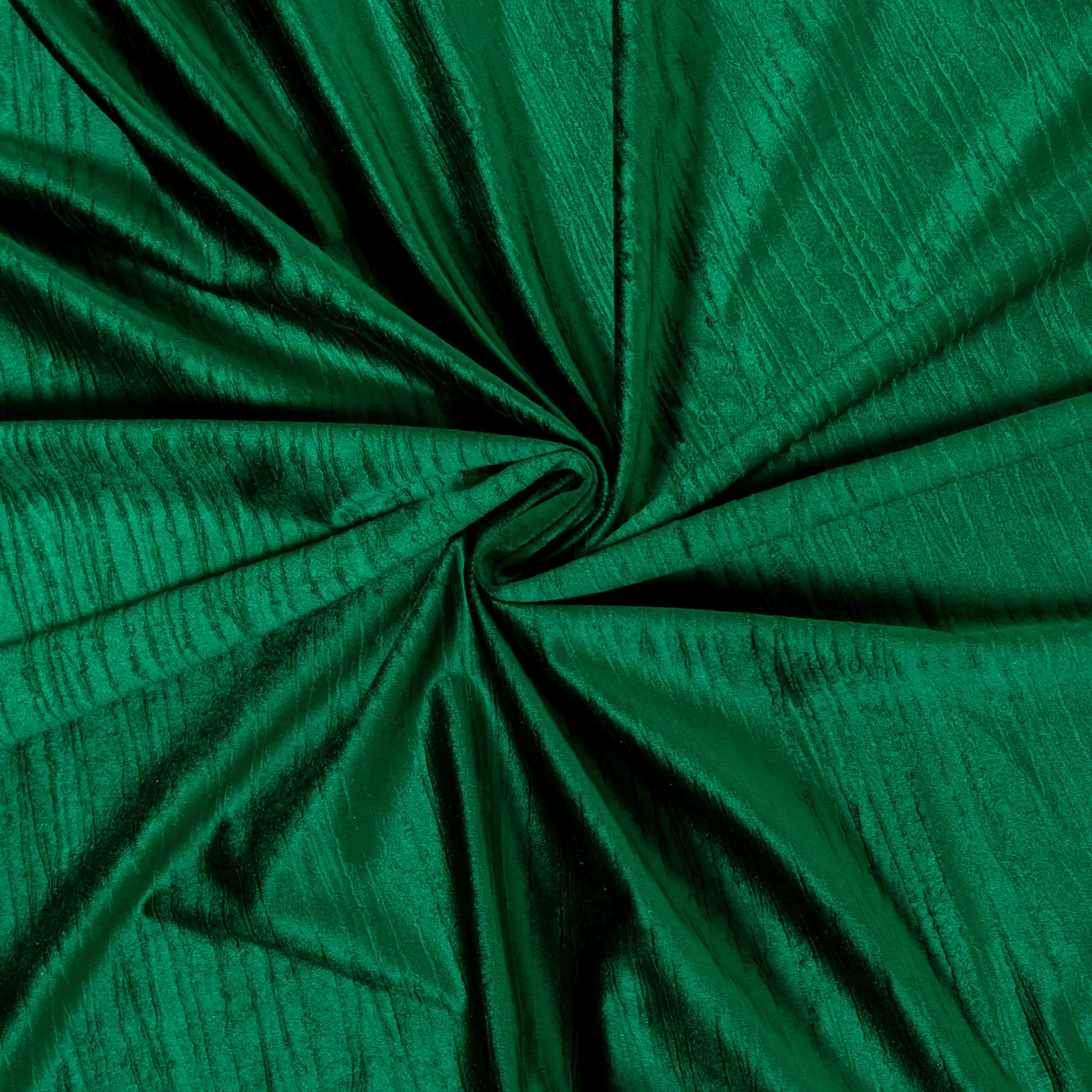 Crinkle Velvet 90"x132" Rectangular Tablecloth - Emerald Green - Image 3