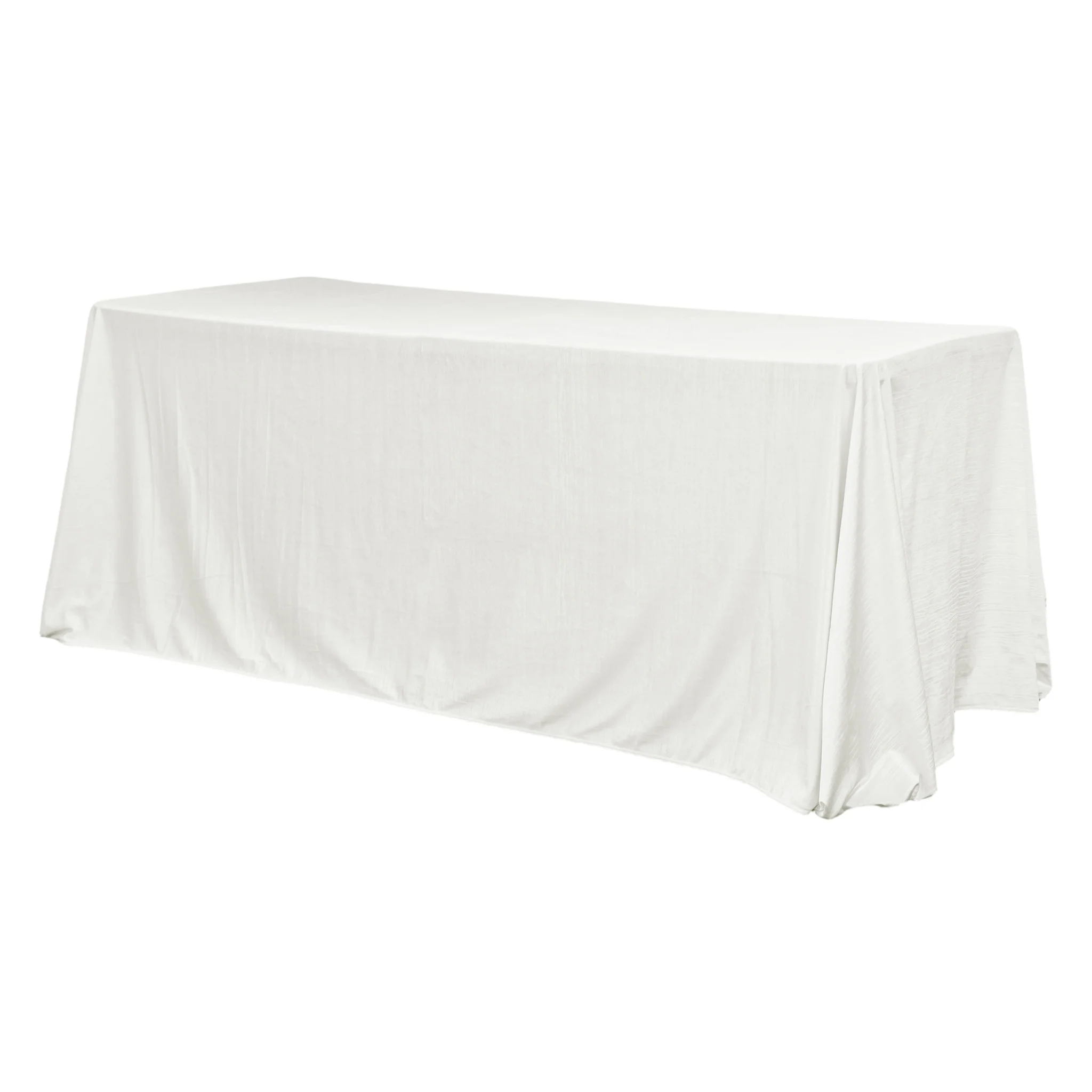 Crinkle Velvet 90"x132" Rectangular Tablecloth - Ivory
