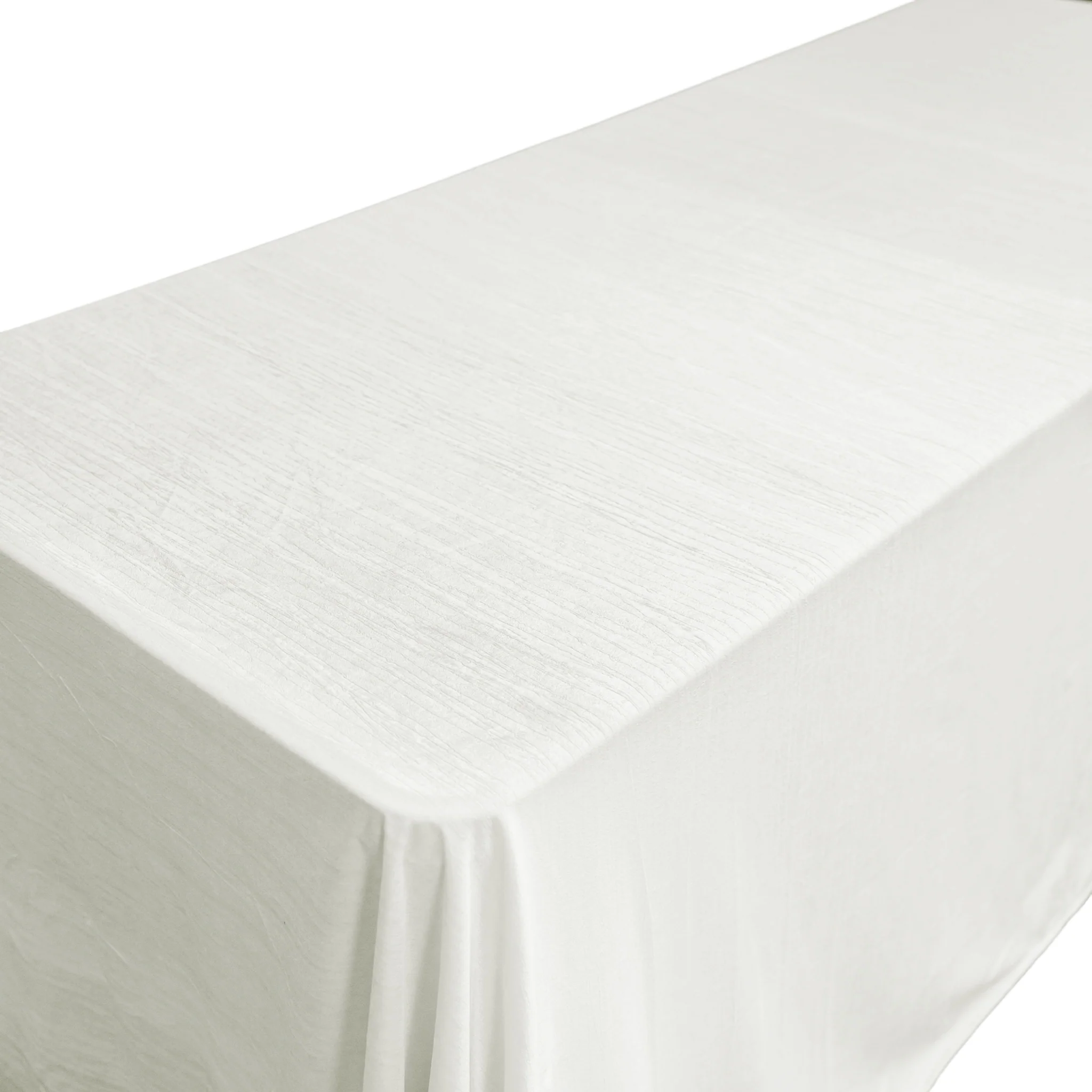 Crinkle Velvet 90"x132" Rectangular Tablecloth - Ivory - Image 6