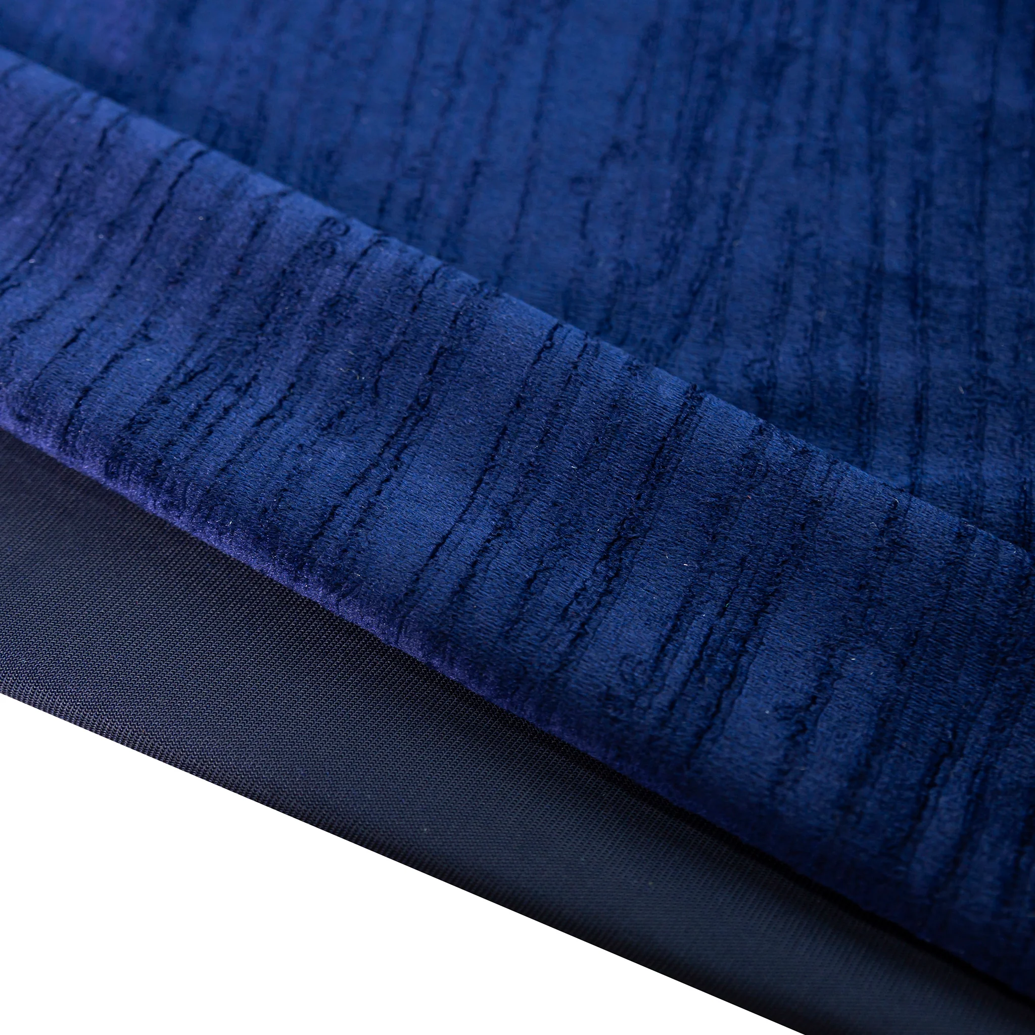 Crinkle Velvet 90"x132" Rectangular Tablecloth - Navy Blue - Image 4