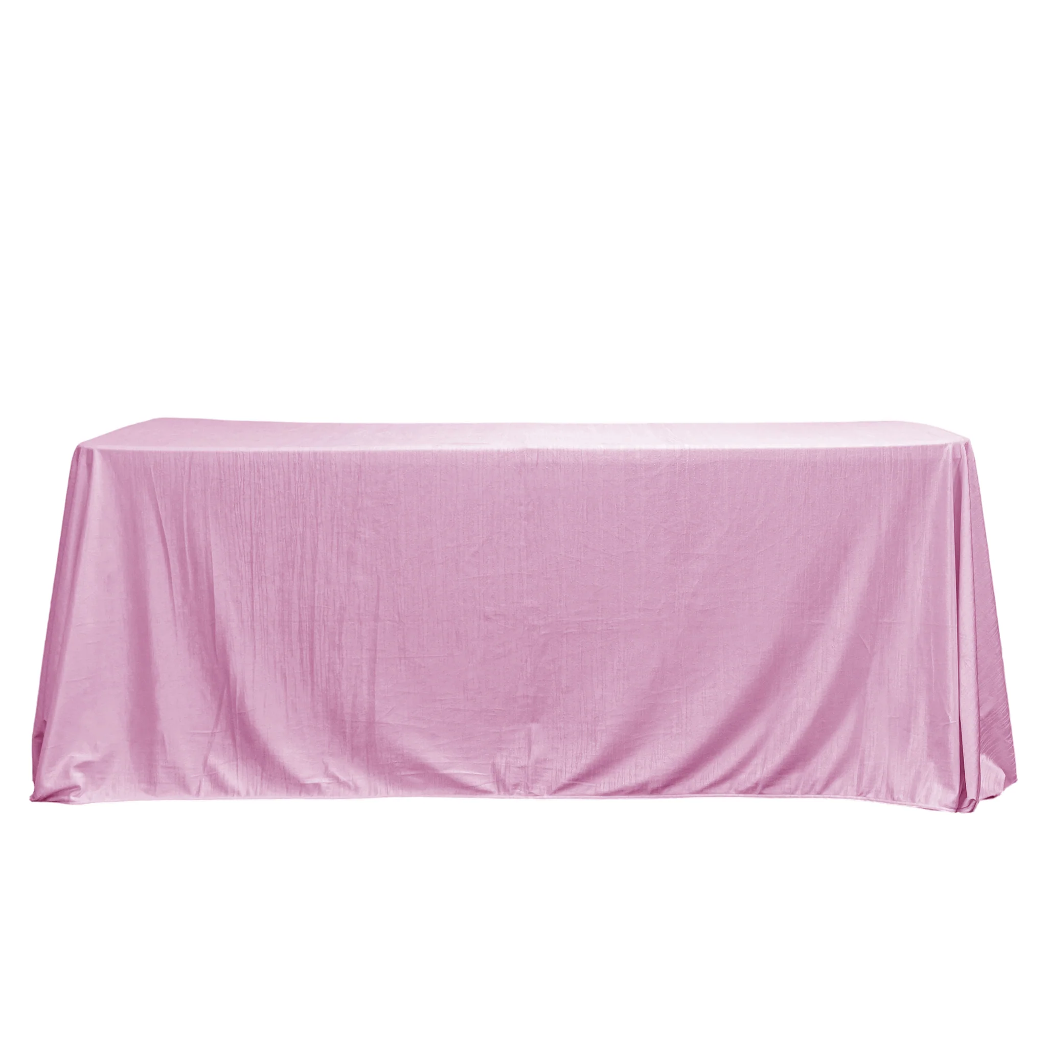 Crinkle Velvet 90"x132" Rectangular Tablecloth - Pink - Image 2