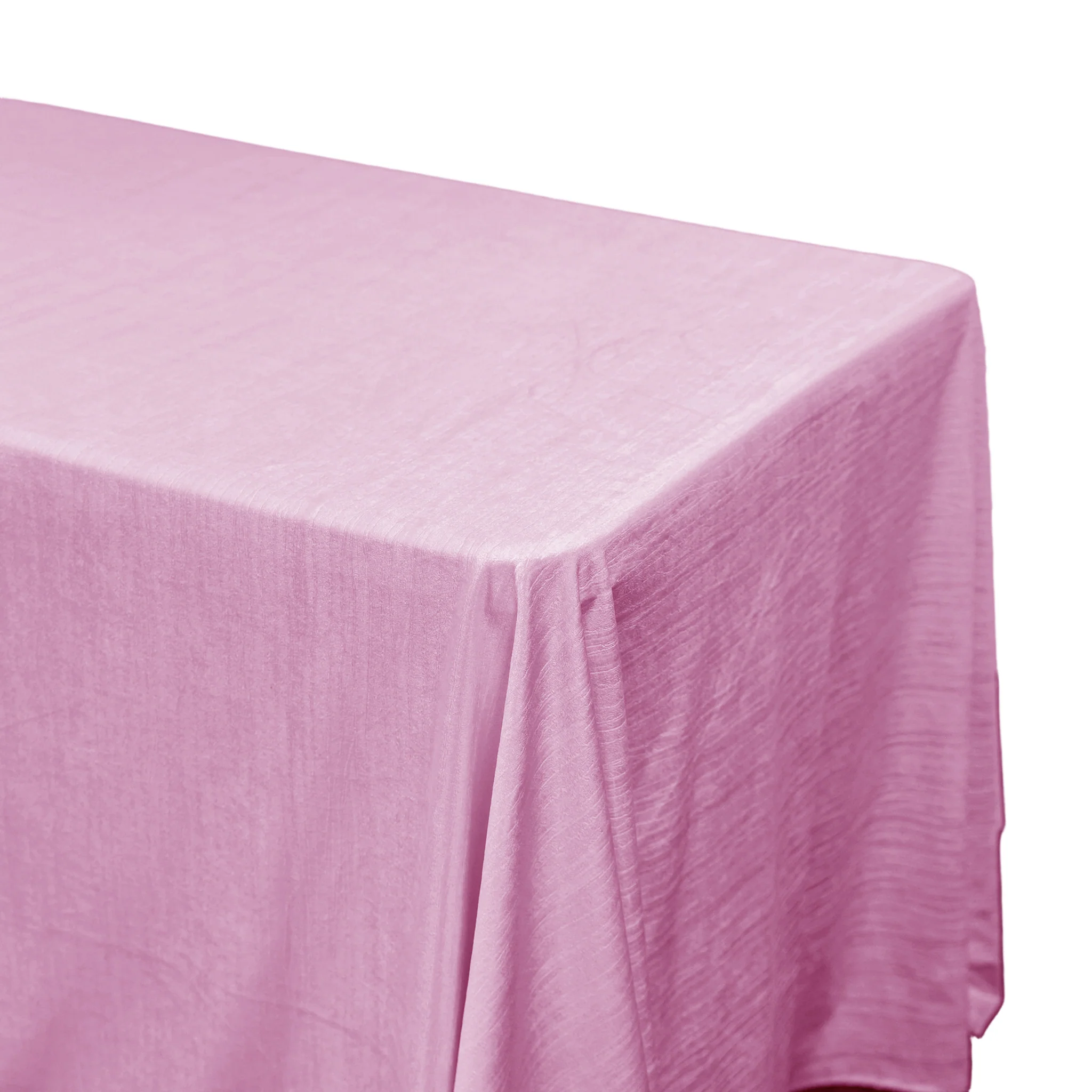 Crinkle Velvet 90"x132" Rectangular Tablecloth - Pink - Image 5
