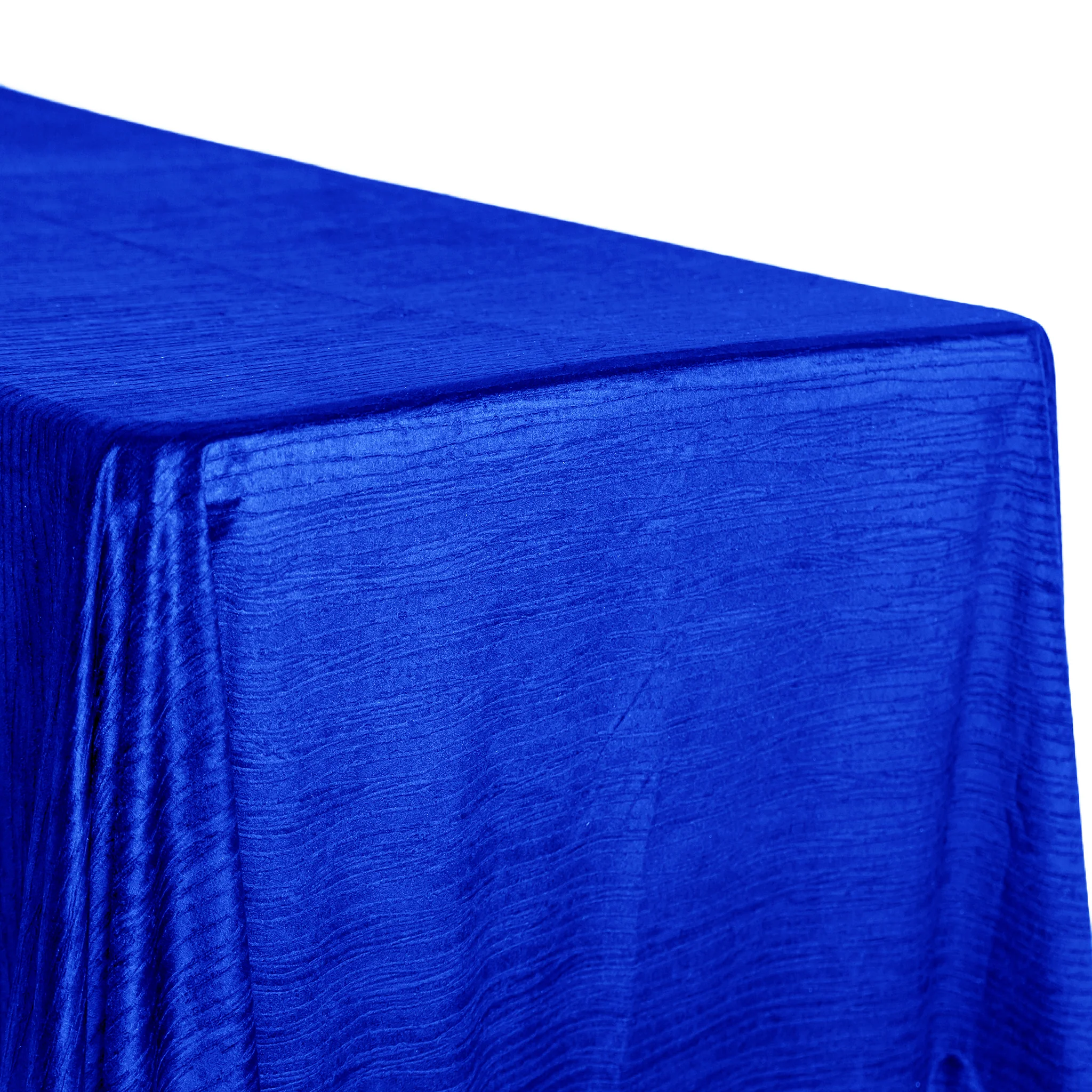 Crinkle Velvet 90"x132" Rectangular Tablecloth - Royal Blue - Image 2