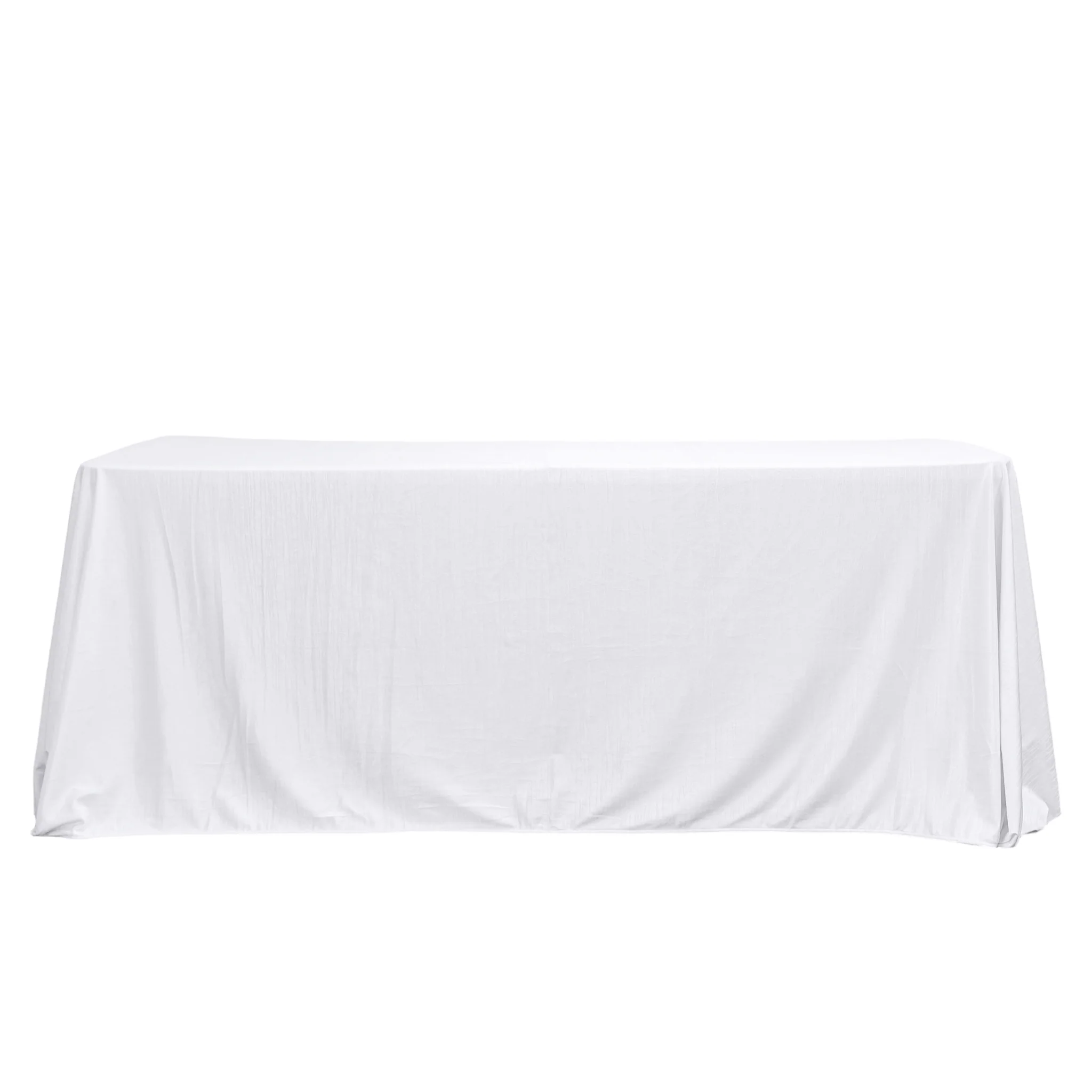 Crinkle Velvet 90"x132" Rectangular Tablecloth - White - Image 2