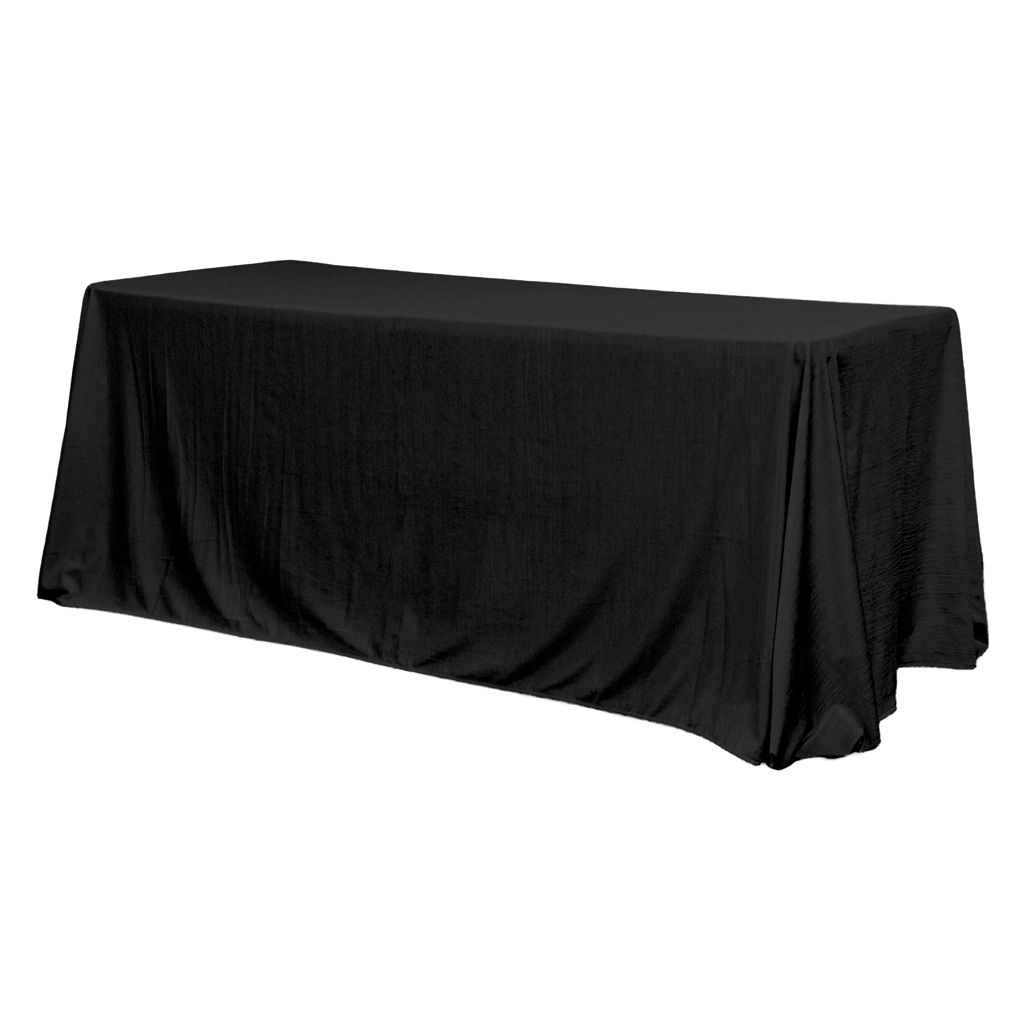 Crinkle Velvet 90"x156" Rectangular Tablecloth - Black