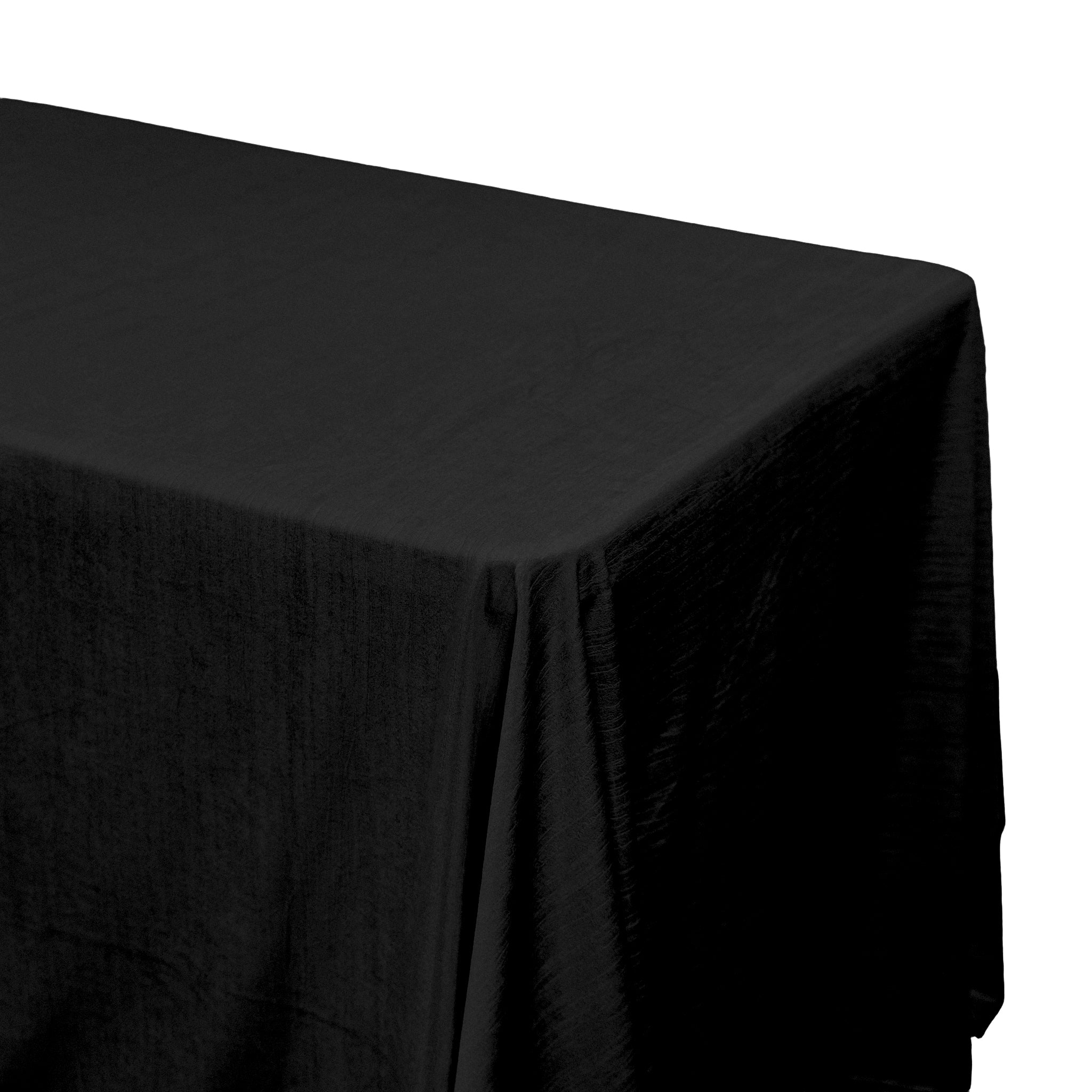 Crinkle Velvet 90"x156" Rectangular Tablecloth - Black - Image 3
