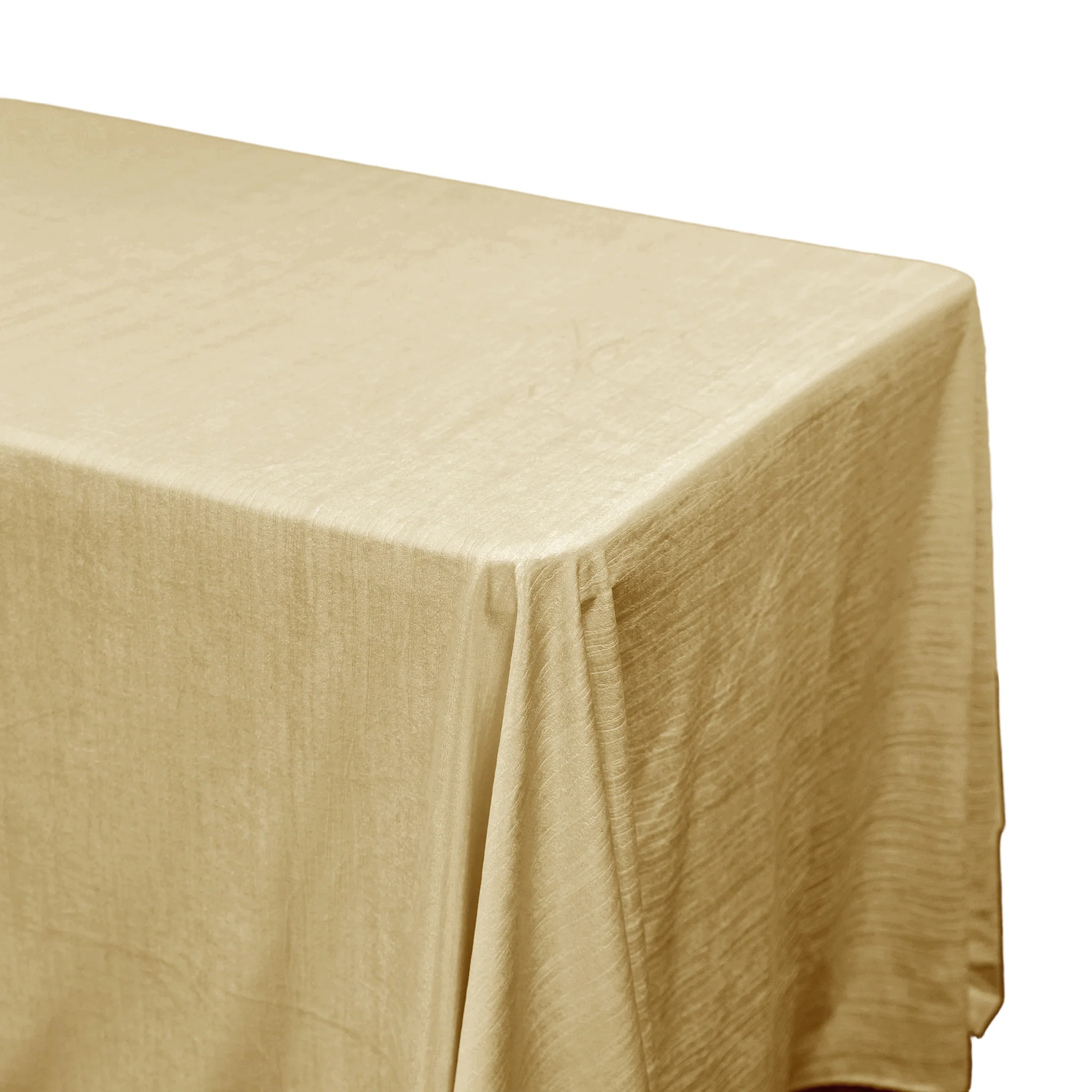 Crinkle Velvet 90"x156" Rectangular Tablecloth - Champagne - Image 5