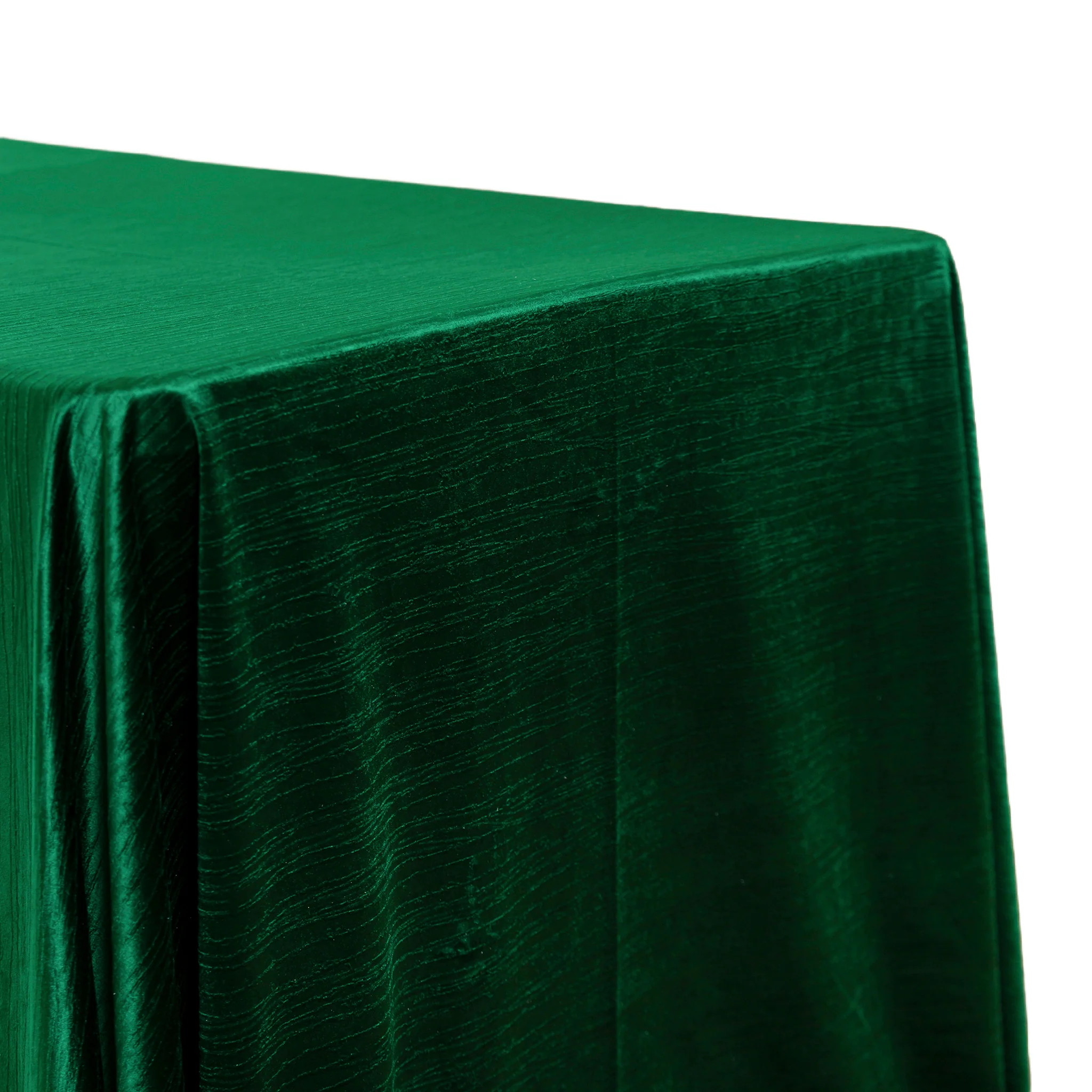 Crinkle Velvet 90"x156" Rectangular Tablecloth - Emerald Green - Image 2