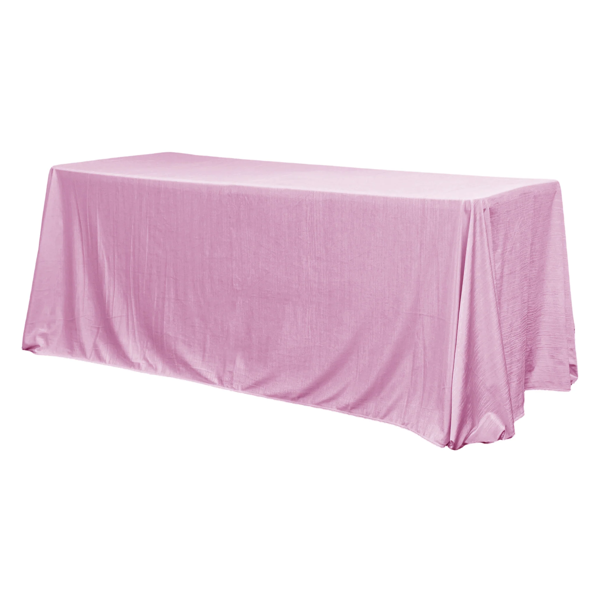 Crinkle Velvet 90"x156" Rectangular Tablecloth - Pink