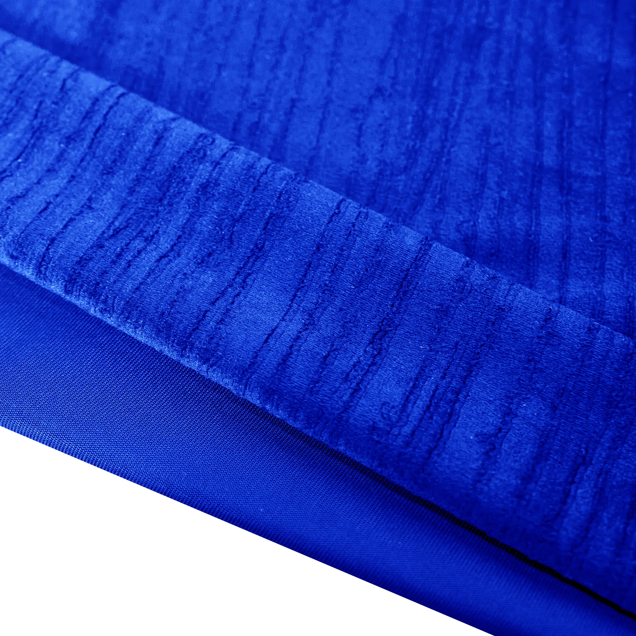 Crinkle Velvet 90"x156" Rectangular Tablecloth - Royal Blue - Image 4
