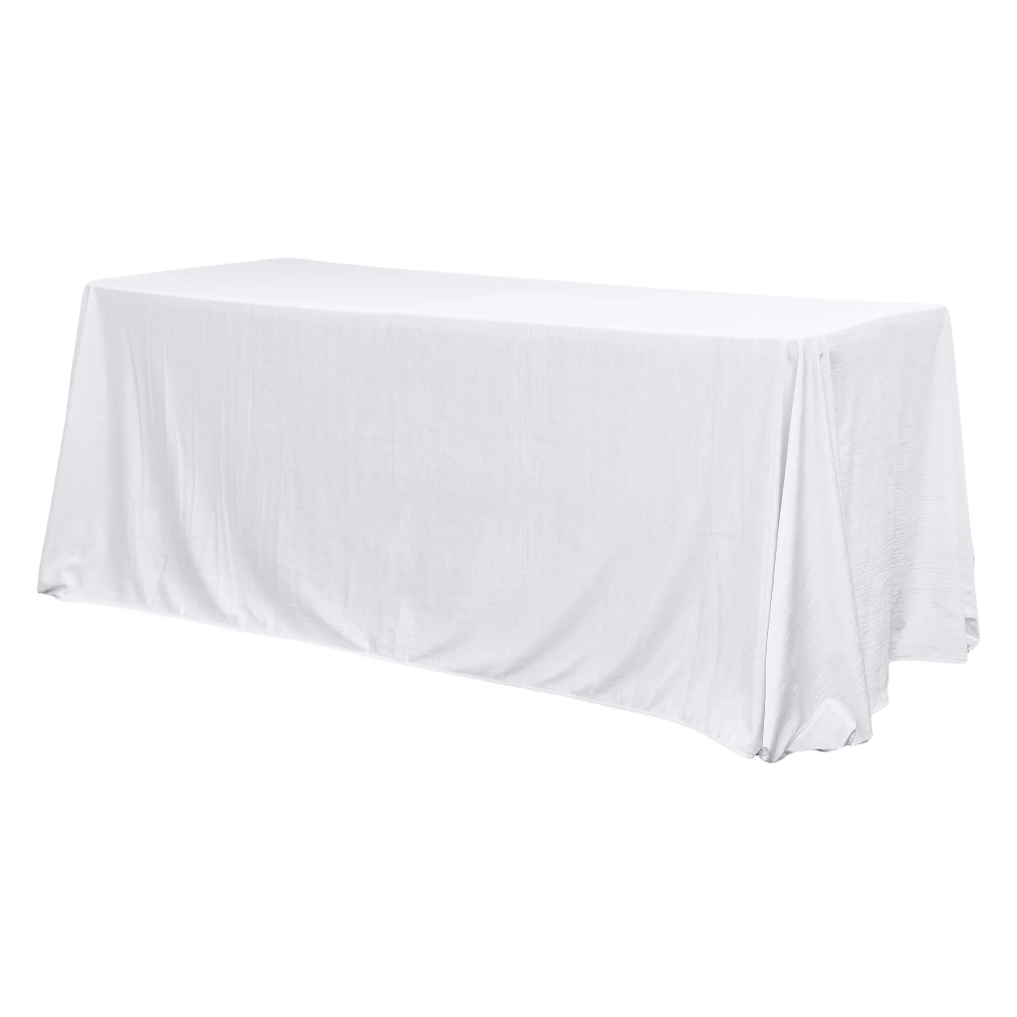 Crinkle Velvet 90"x156" Rectangular Tablecloth - White