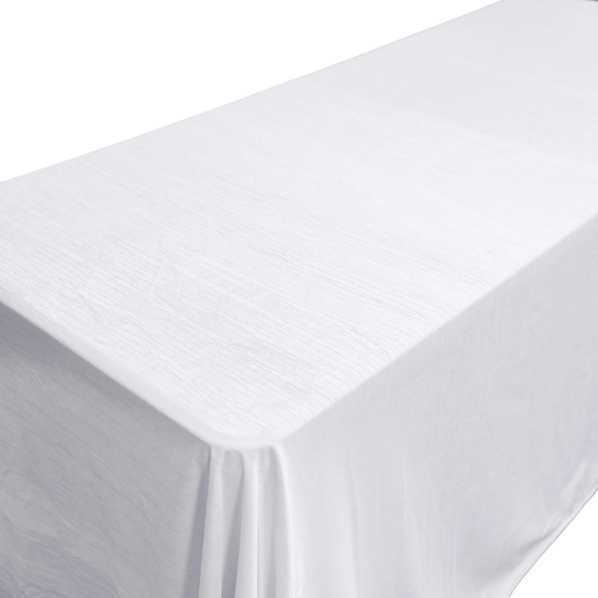 Crinkle Velvet 90"x156" Rectangular Tablecloth - White - Image 5