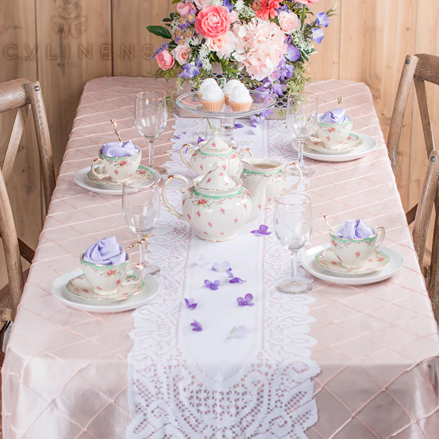 Crochet Lace Table Runner - White - Image 4
