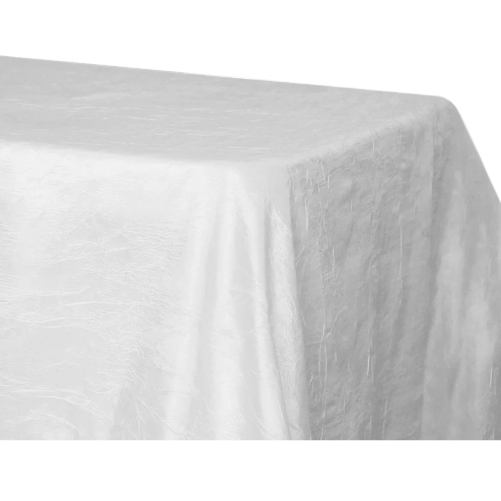 Crushed Taffeta 90"x132" Rectangular Tablecloth - White