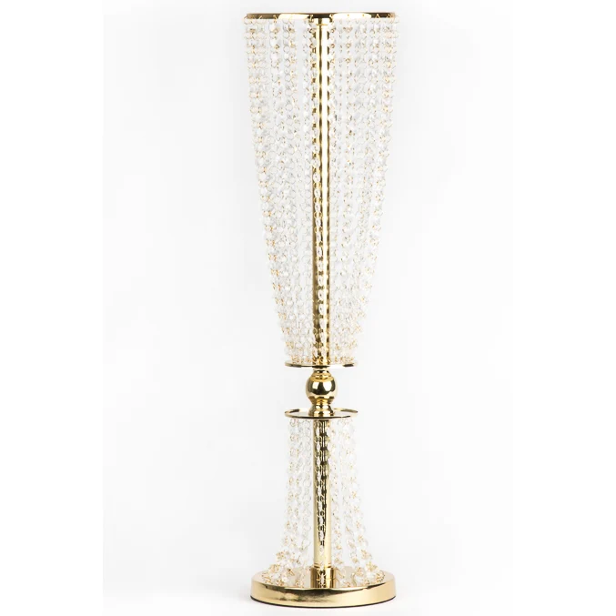 Crystal Column Tabletop Centerpiece - Gold